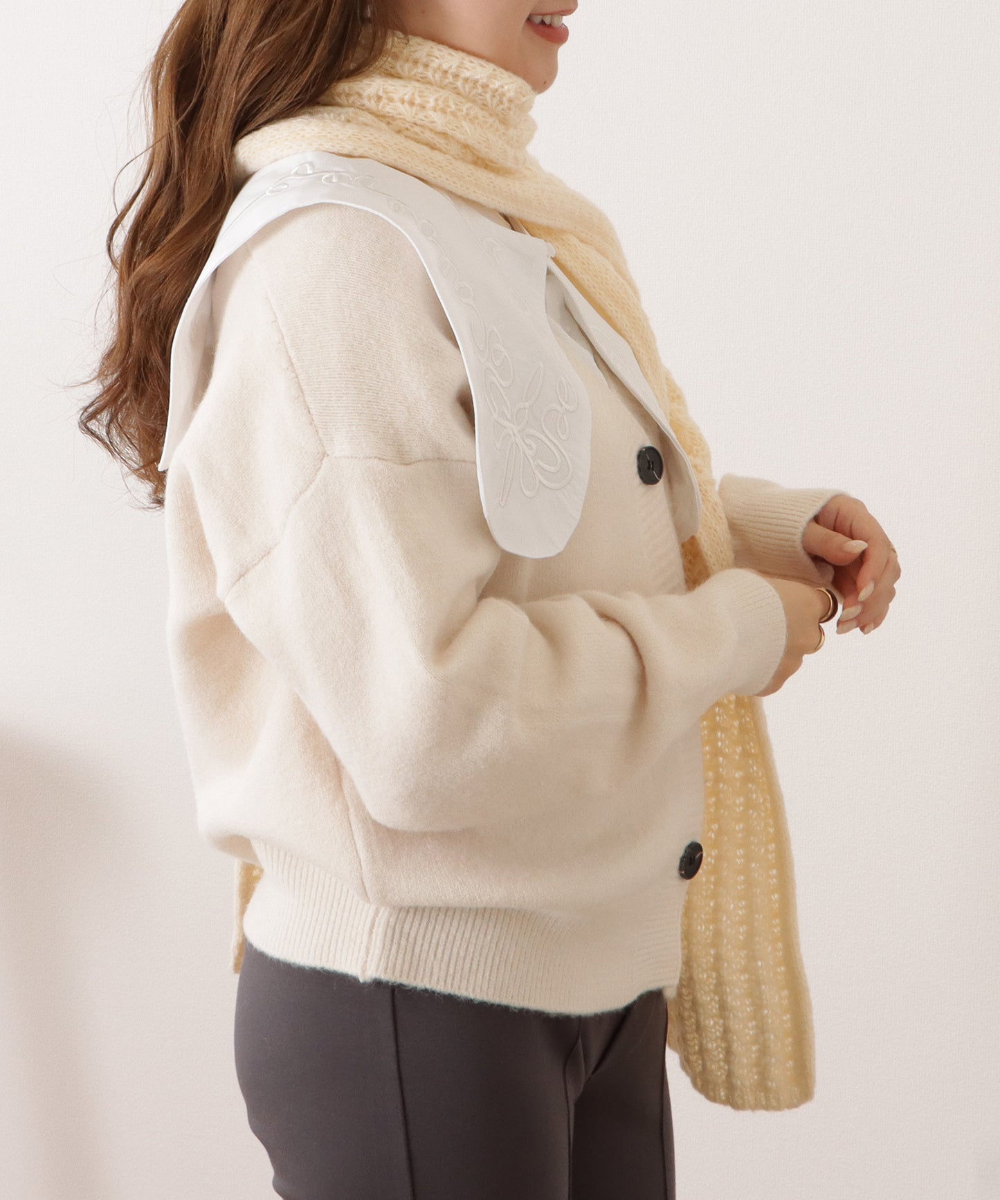 ポコポコ厚手カラーニットマフラー