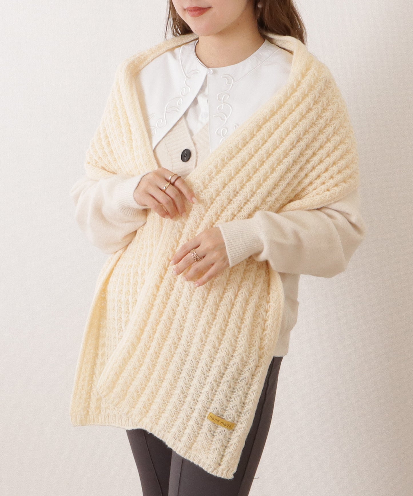 ポコポコ厚手カラーニットマフラー