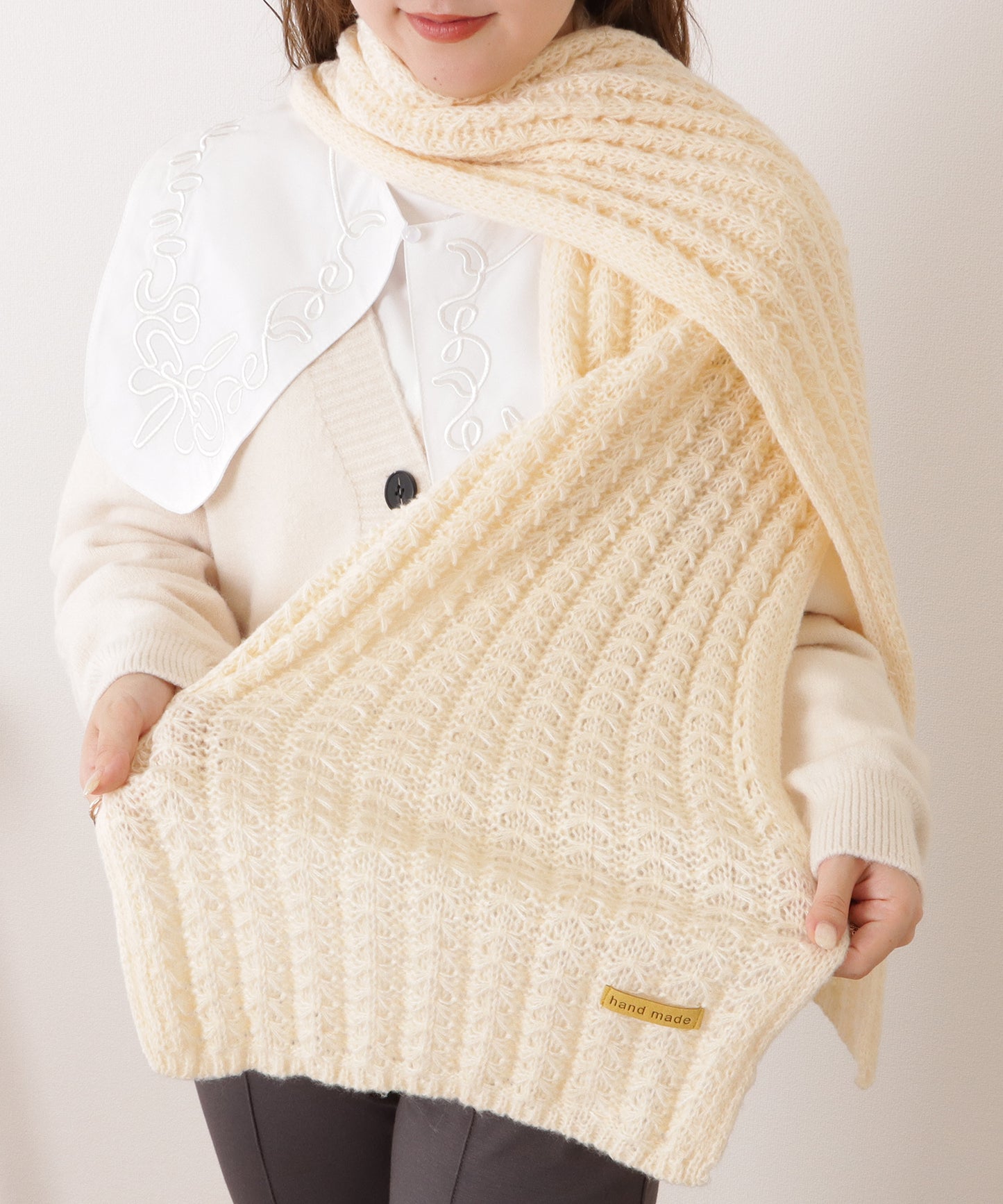 ポコポコ厚手カラーニットマフラー