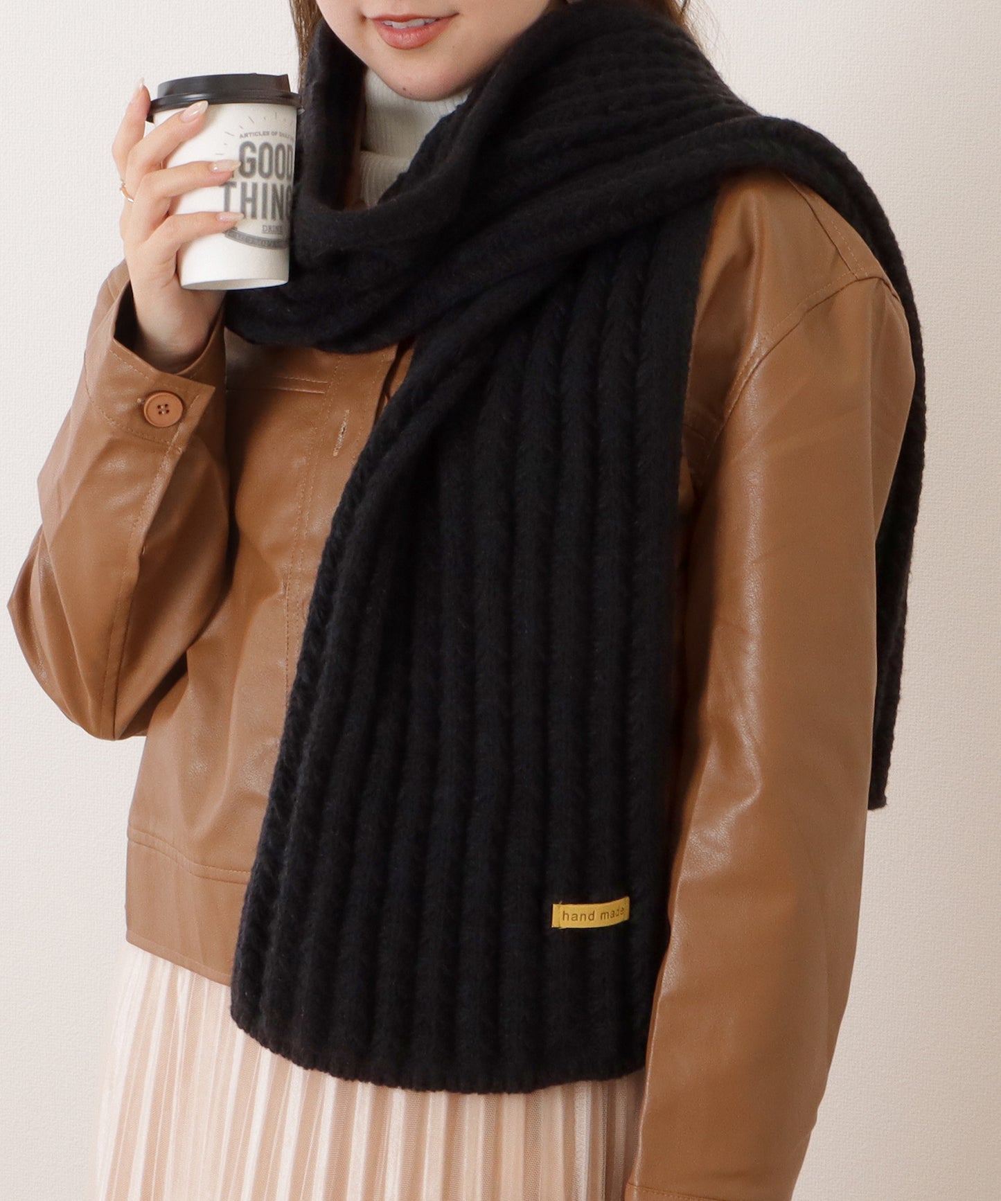 ポコポコ厚手カラーニットマフラー