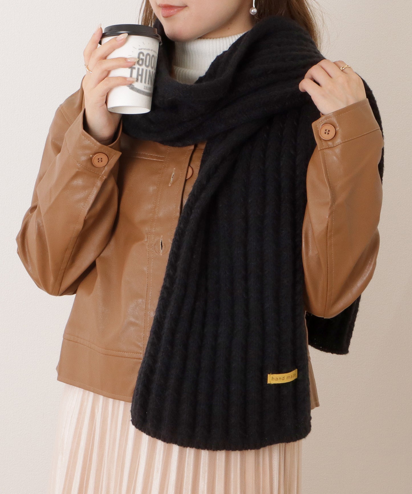 ポコポコ厚手カラーニットマフラー