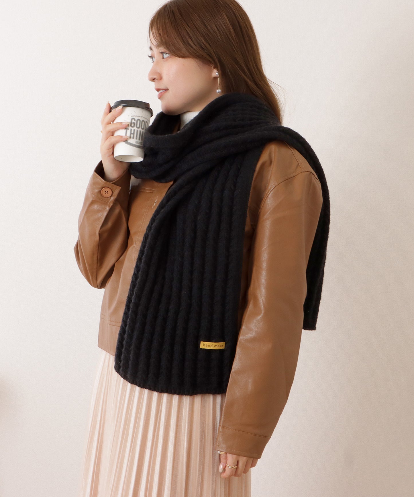 ポコポコ厚手カラーニットマフラー