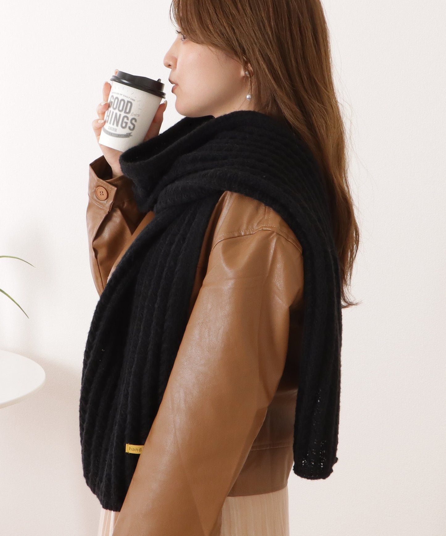 ポコポコ厚手カラーニットマフラー