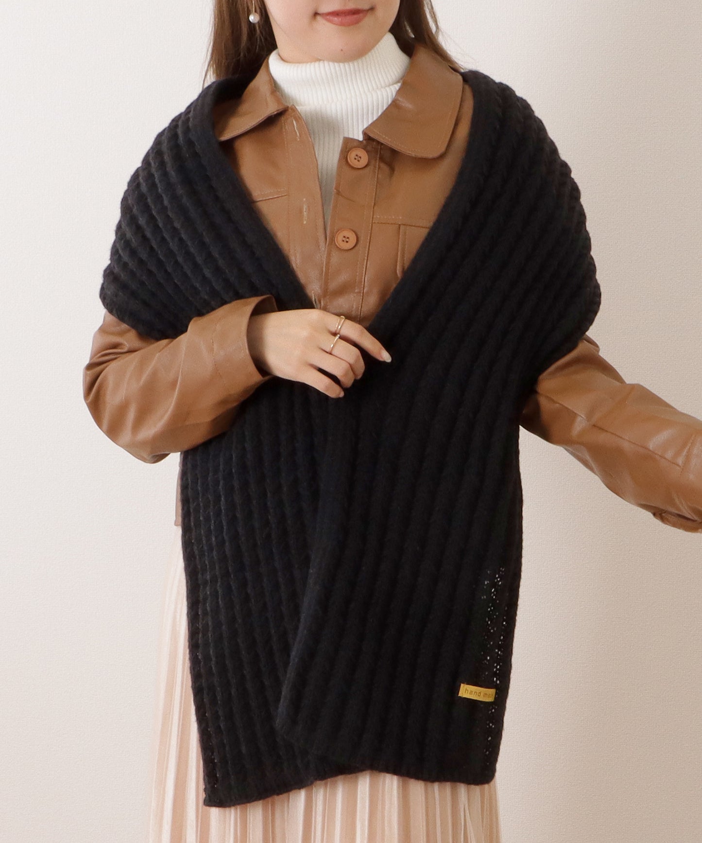 ポコポコ厚手カラーニットマフラー