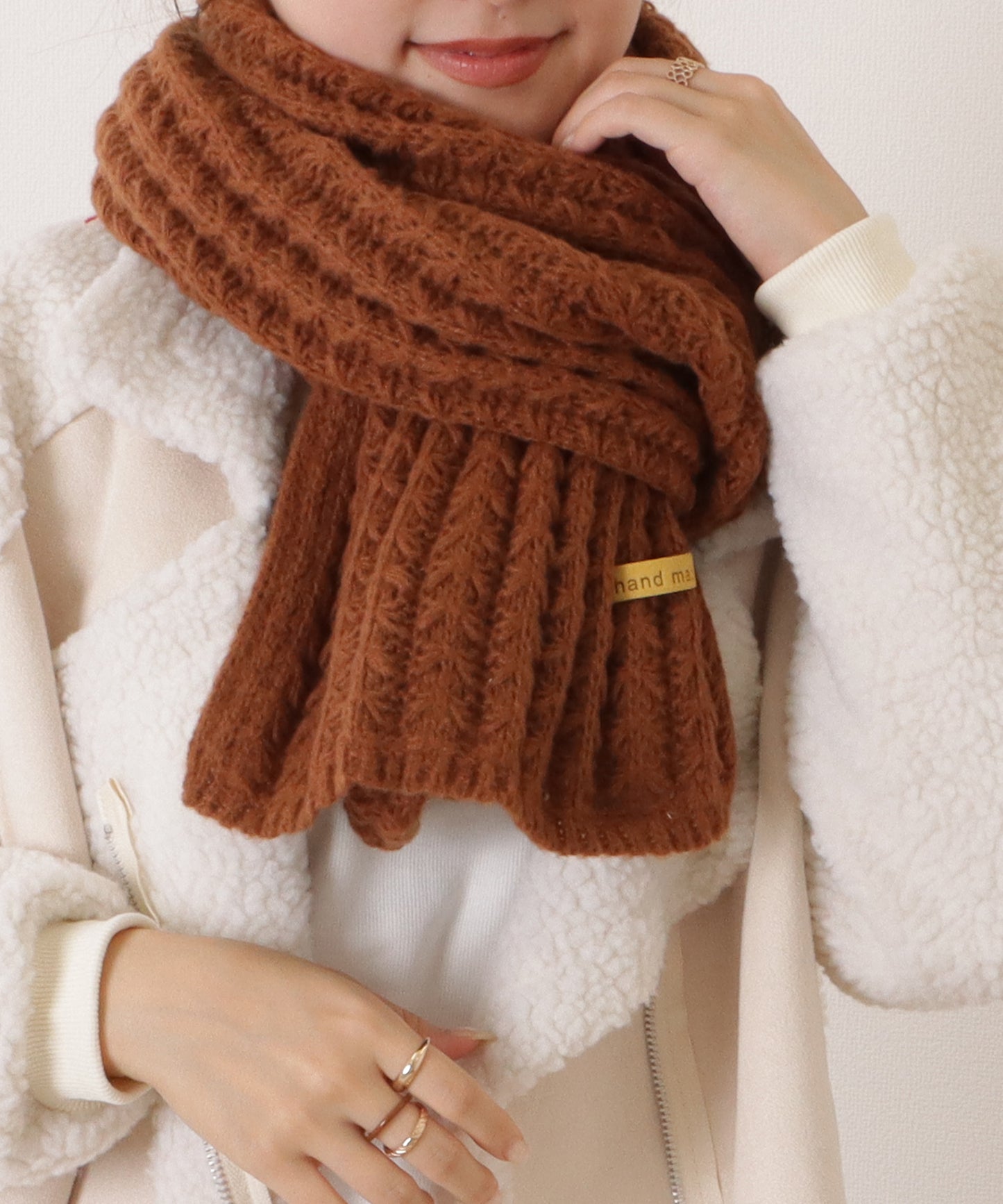 ポコポコ厚手カラーニットマフラー