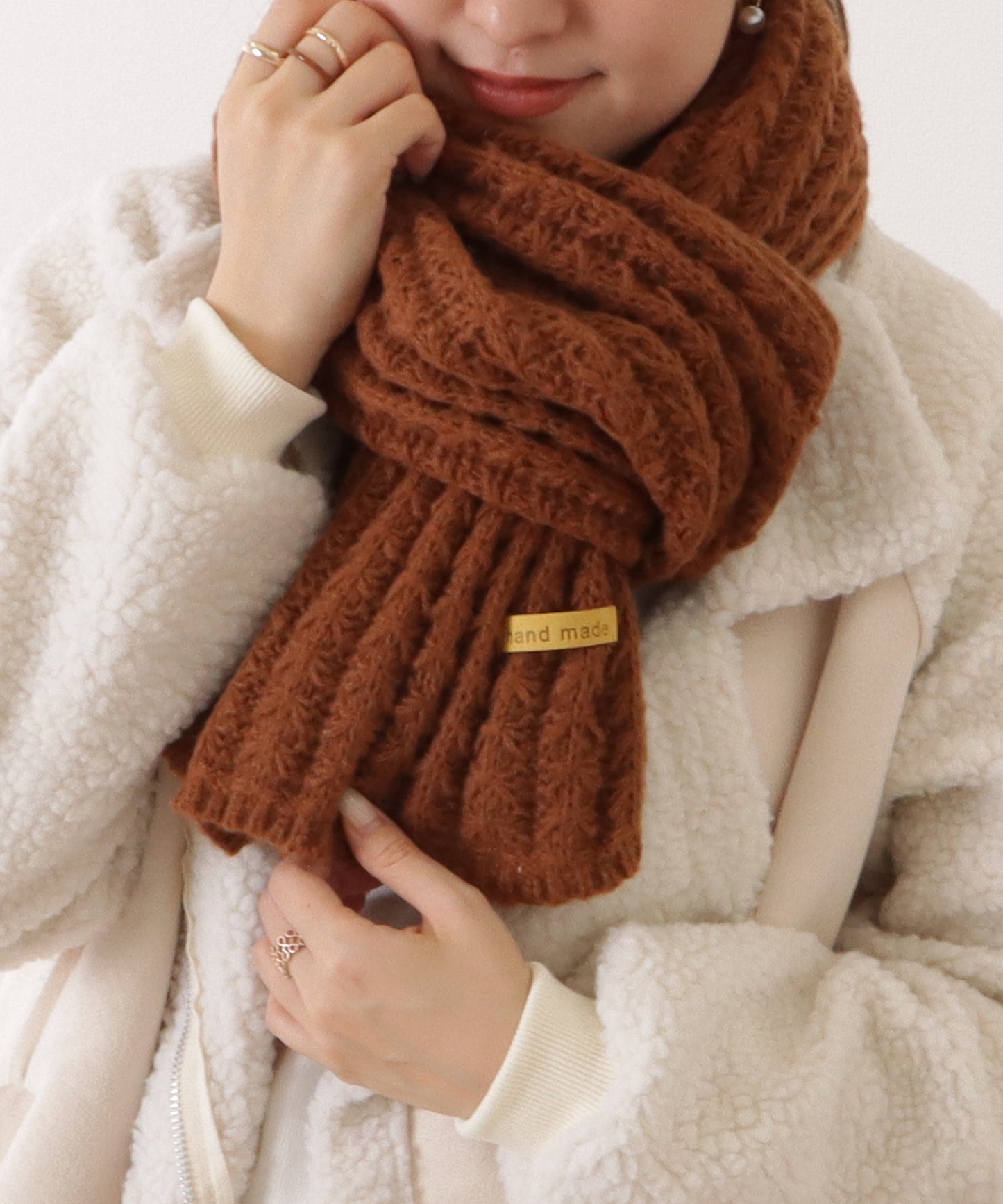 ポコポコ厚手カラーニットマフラー