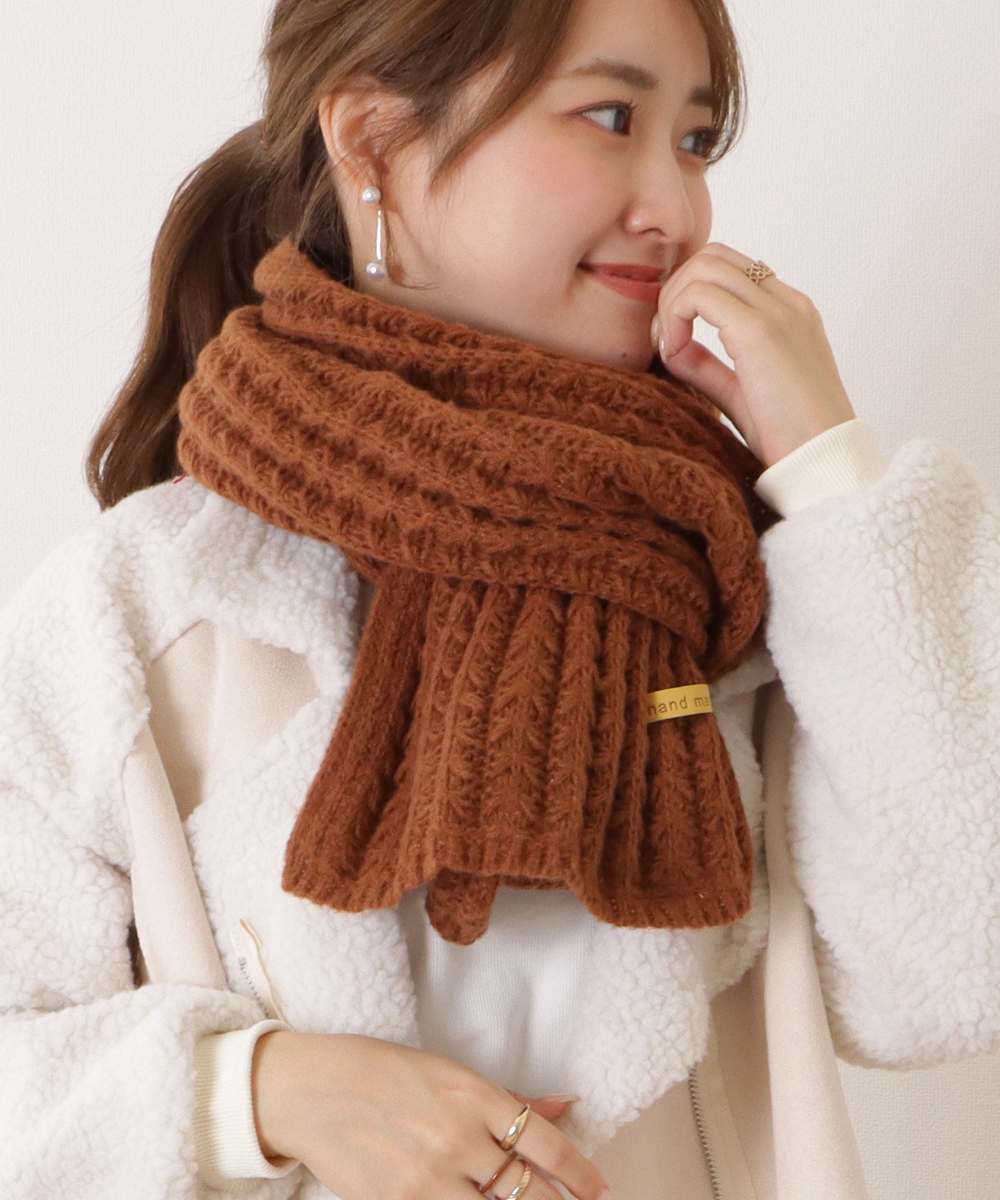 ポコポコ厚手カラーニットマフラー