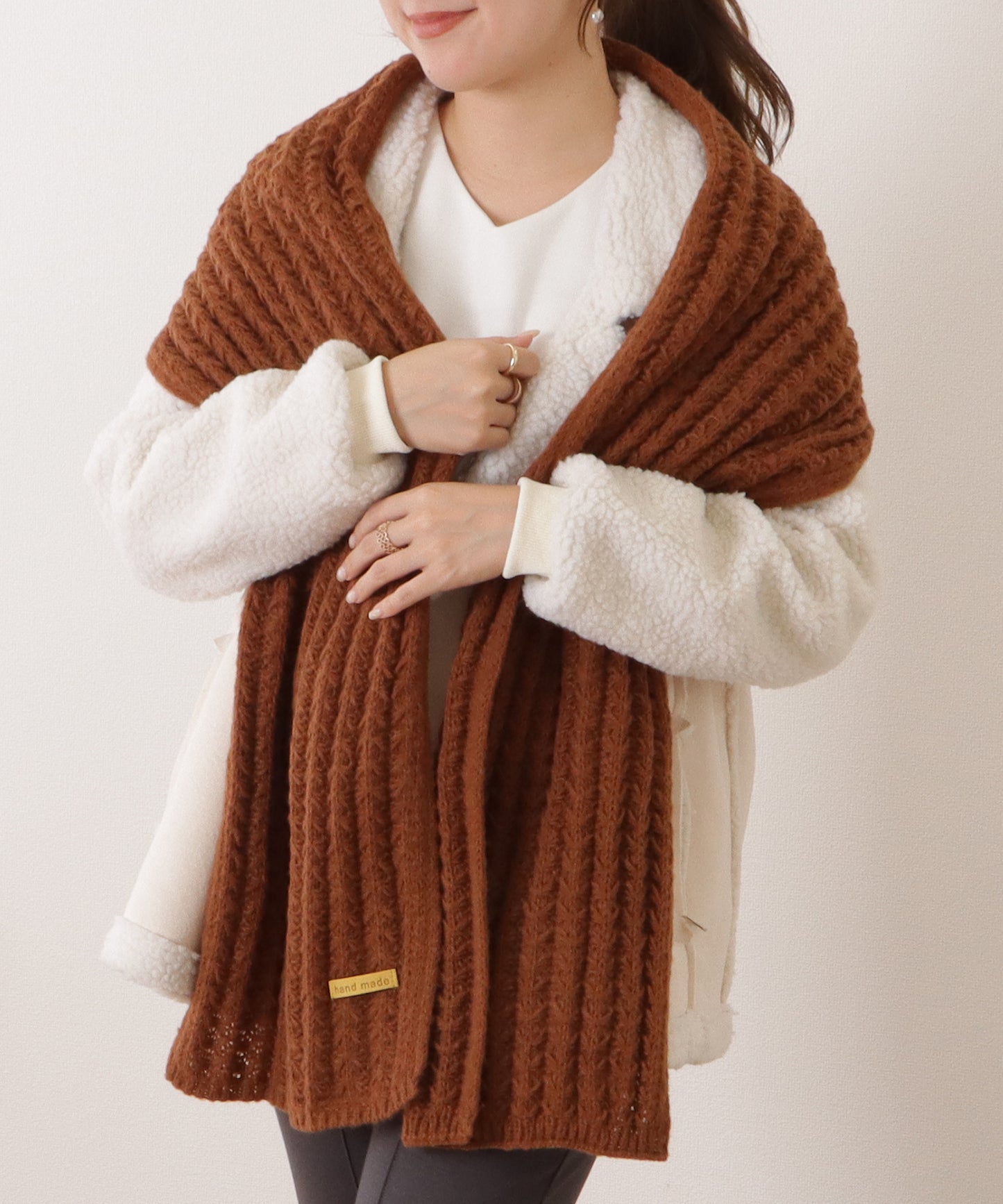 ポコポコ厚手カラーニットマフラー