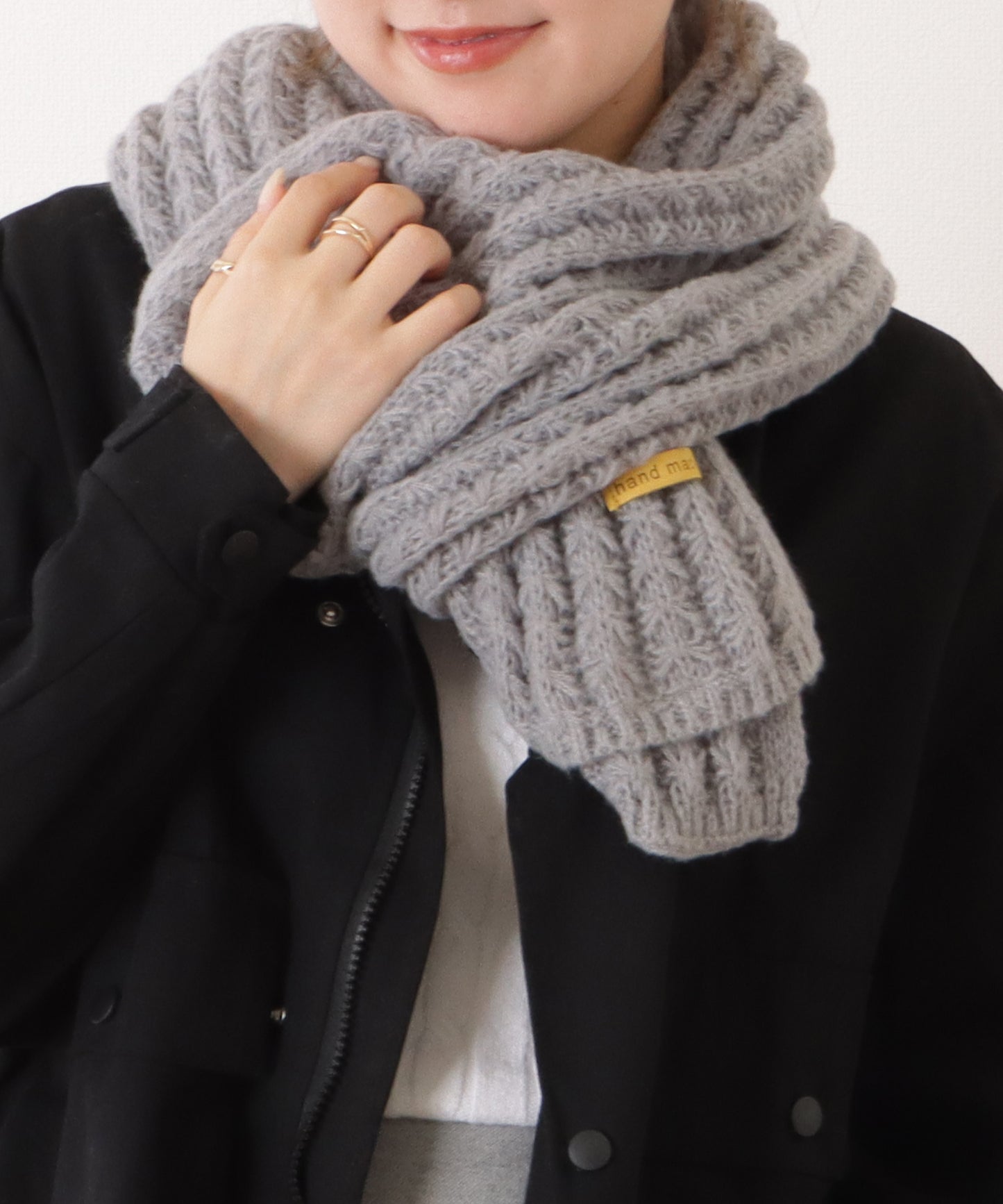 ポコポコ厚手カラーニットマフラー