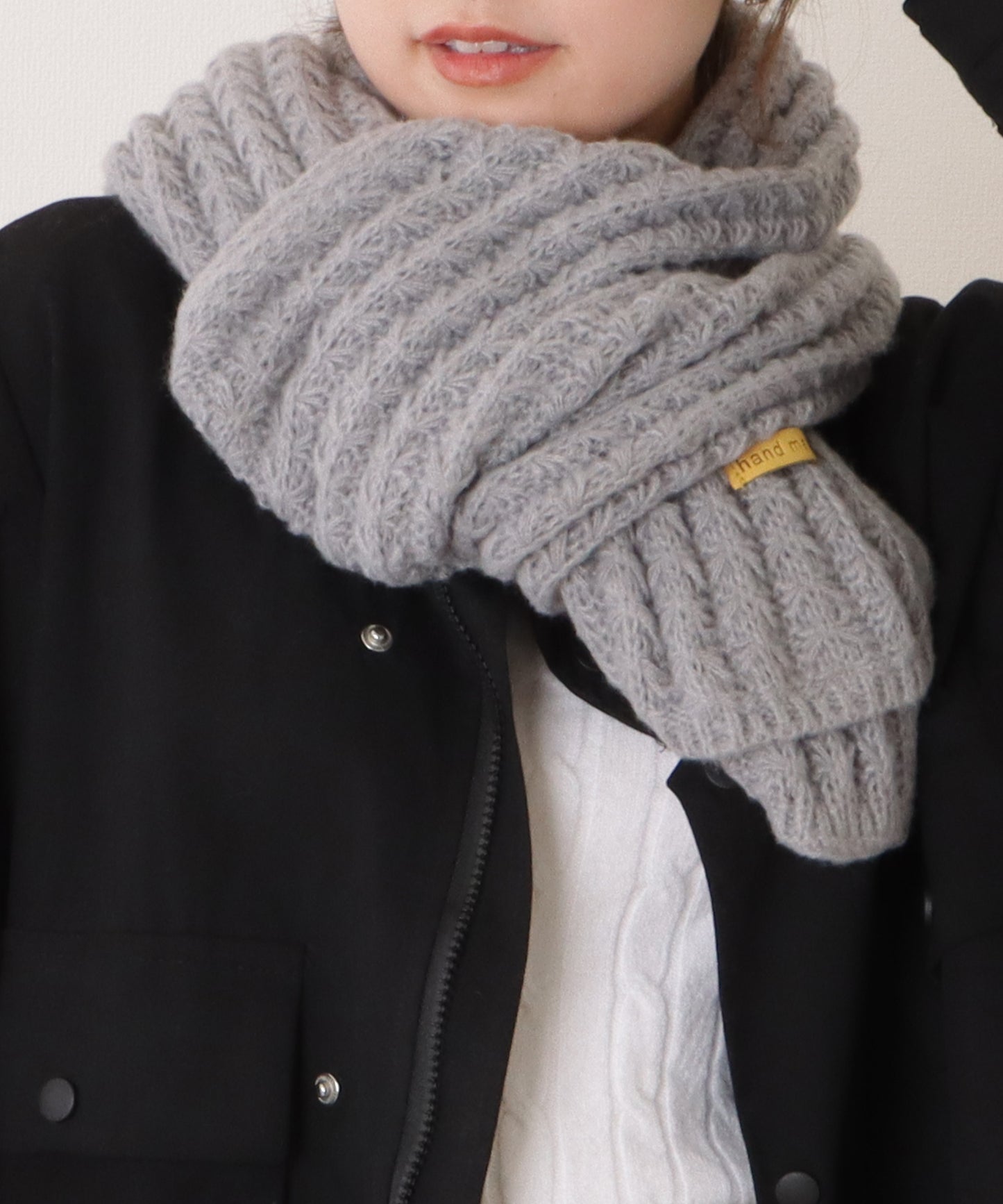 ポコポコ厚手カラーニットマフラー