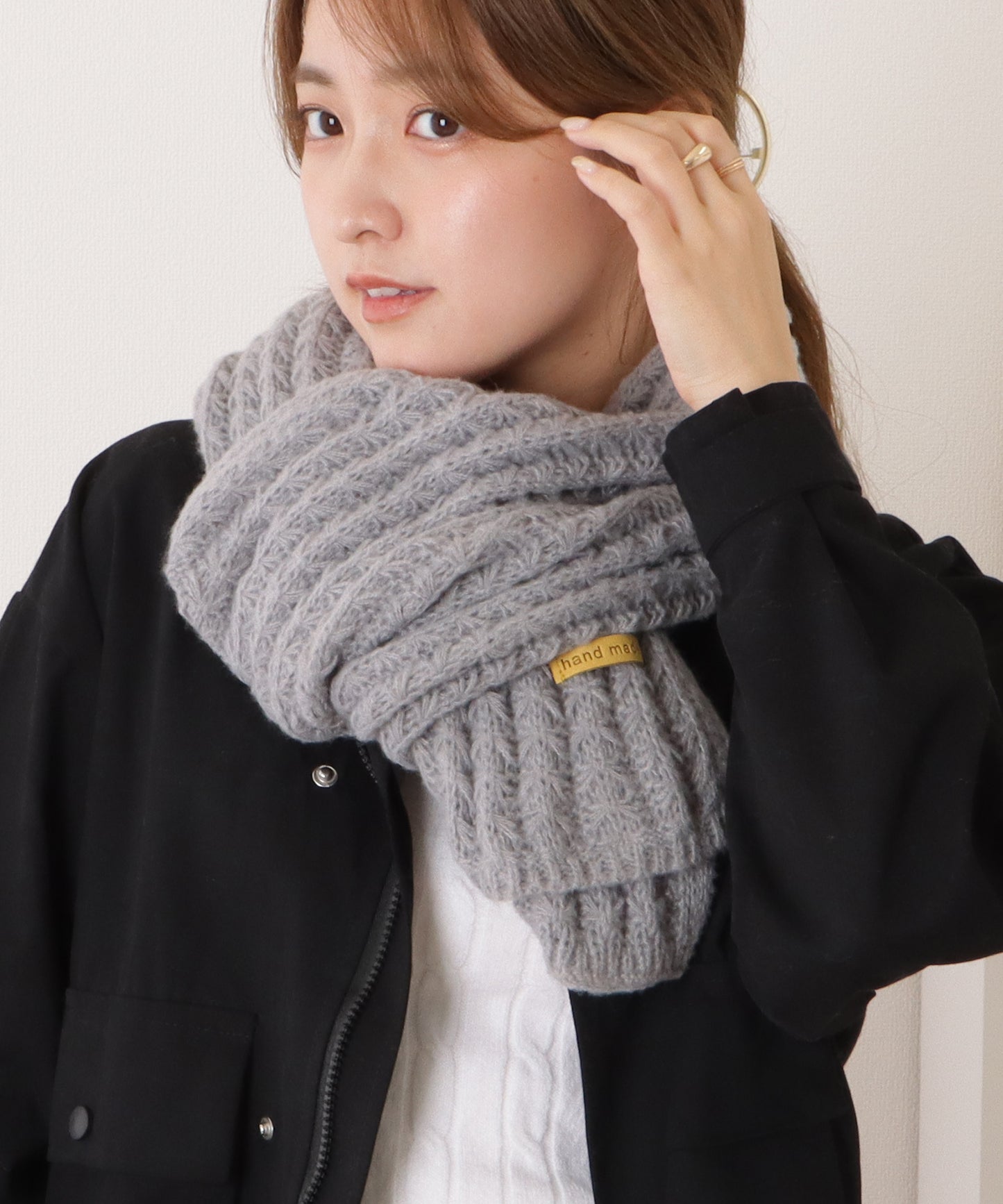 ポコポコ厚手カラーニットマフラー