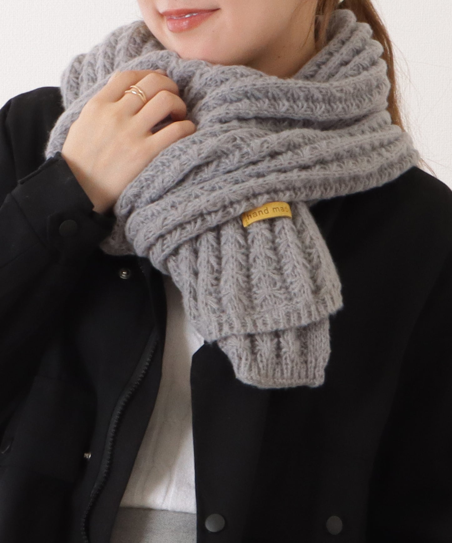 ポコポコ厚手カラーニットマフラー