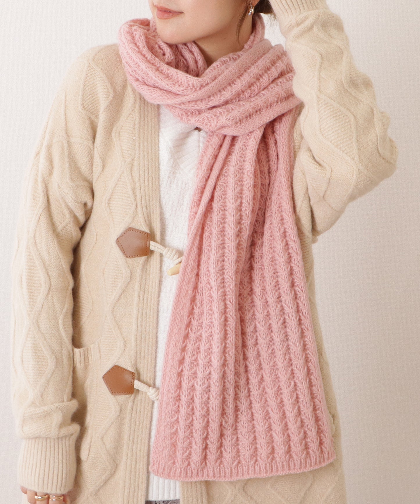 ポコポコ厚手カラーニットマフラー