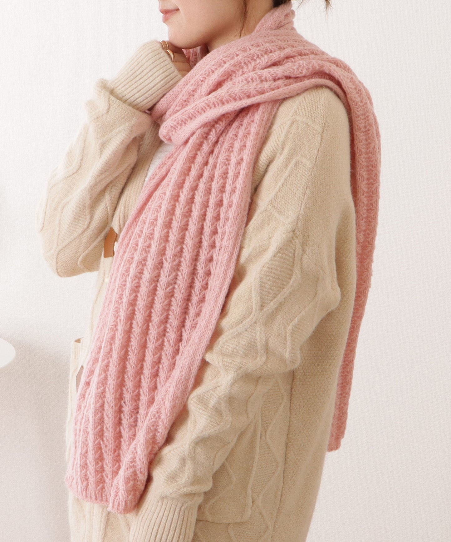 ポコポコ厚手カラーニットマフラー