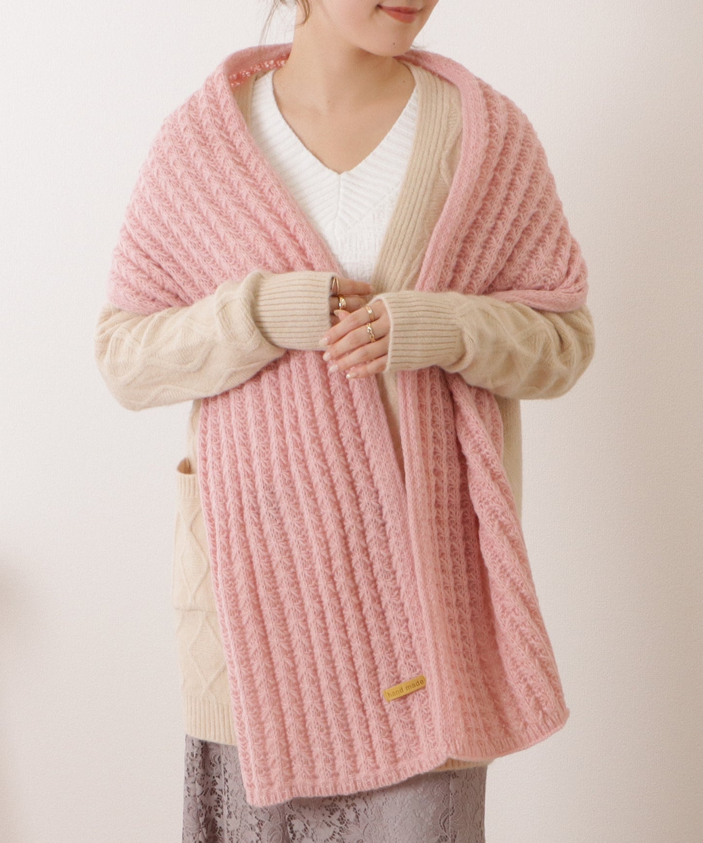 ポコポコ厚手カラーニットマフラー