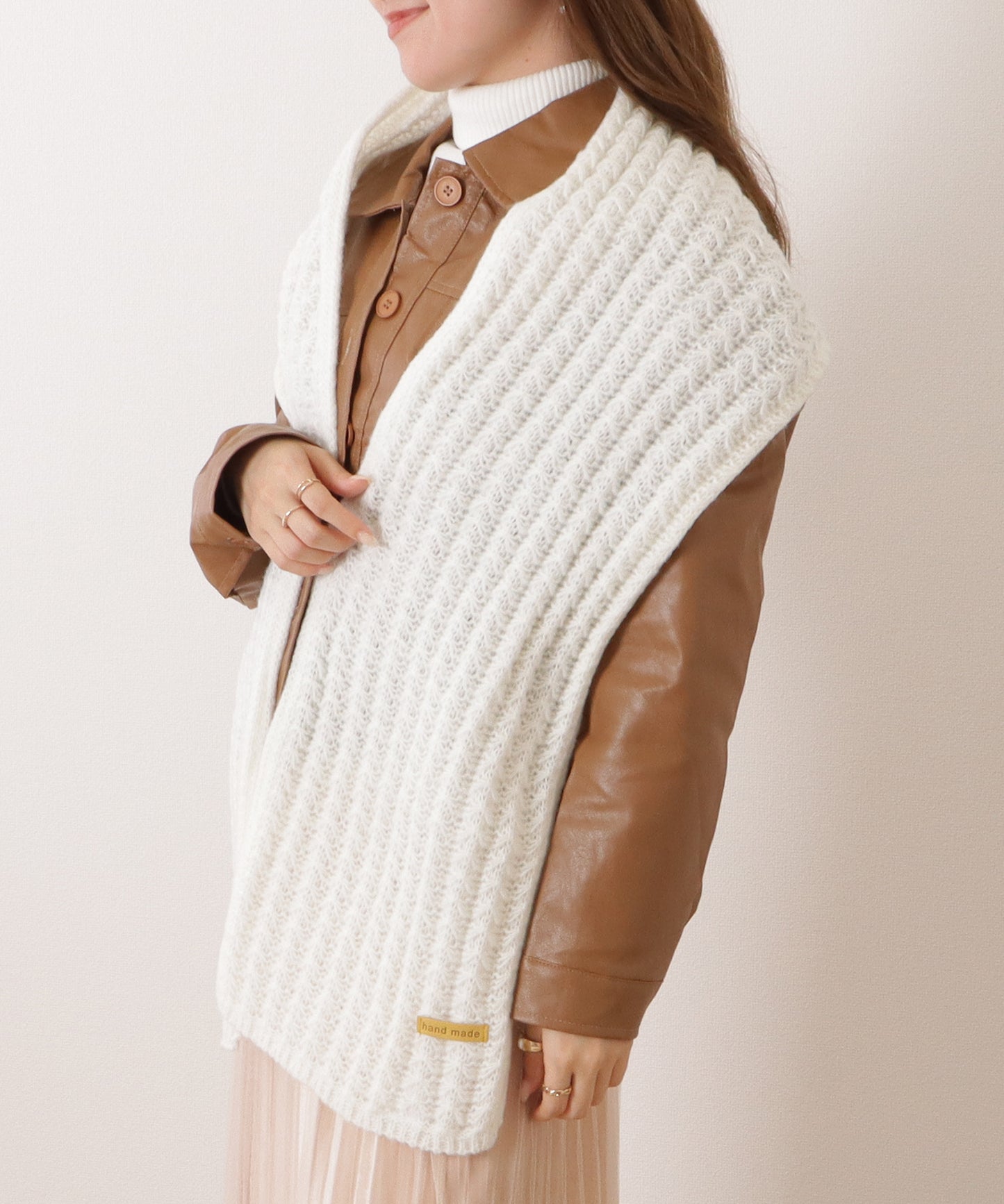 ポコポコ厚手カラーニットマフラー