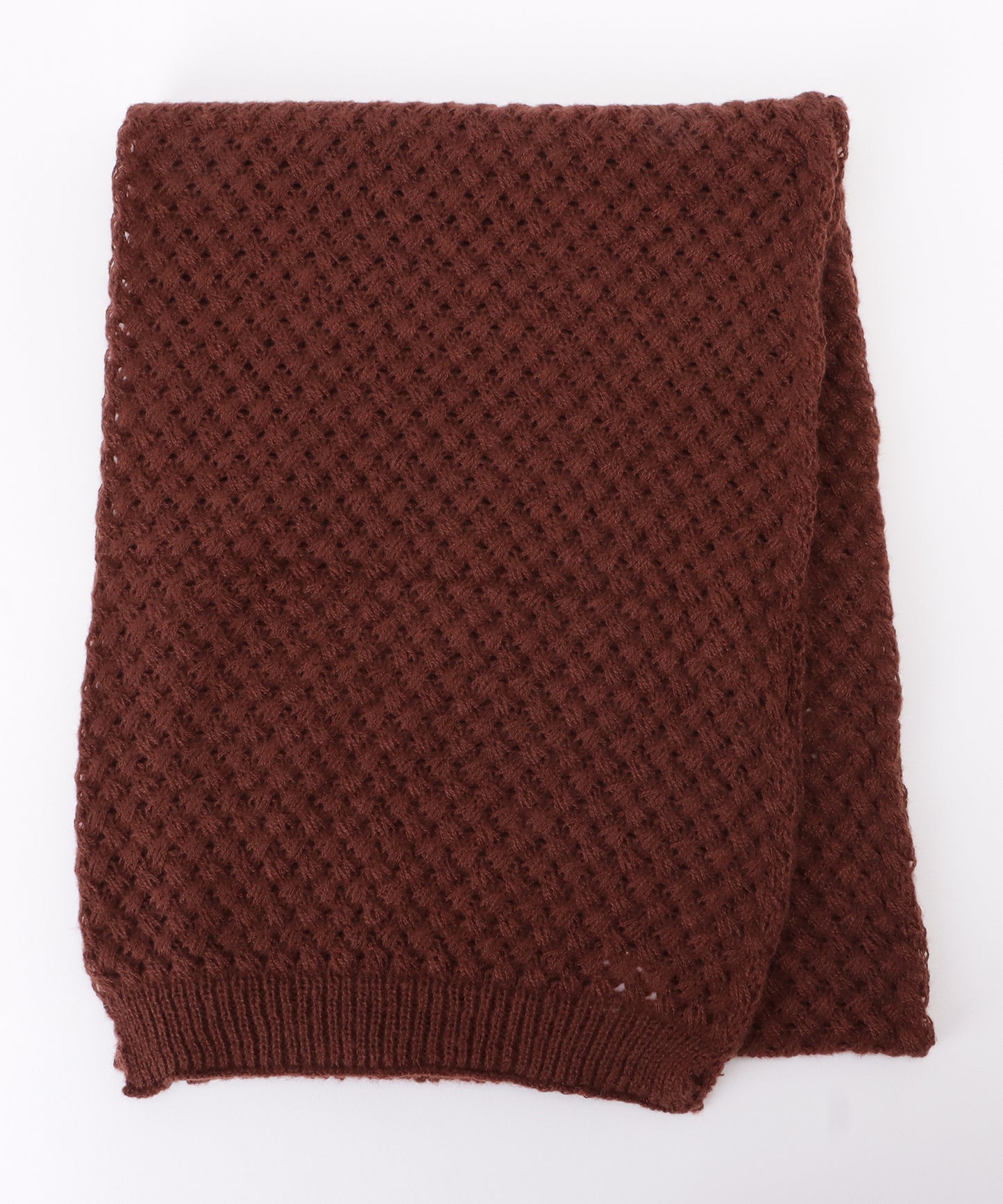 ベーシックカラー凹凸ボリュームニットマフラー