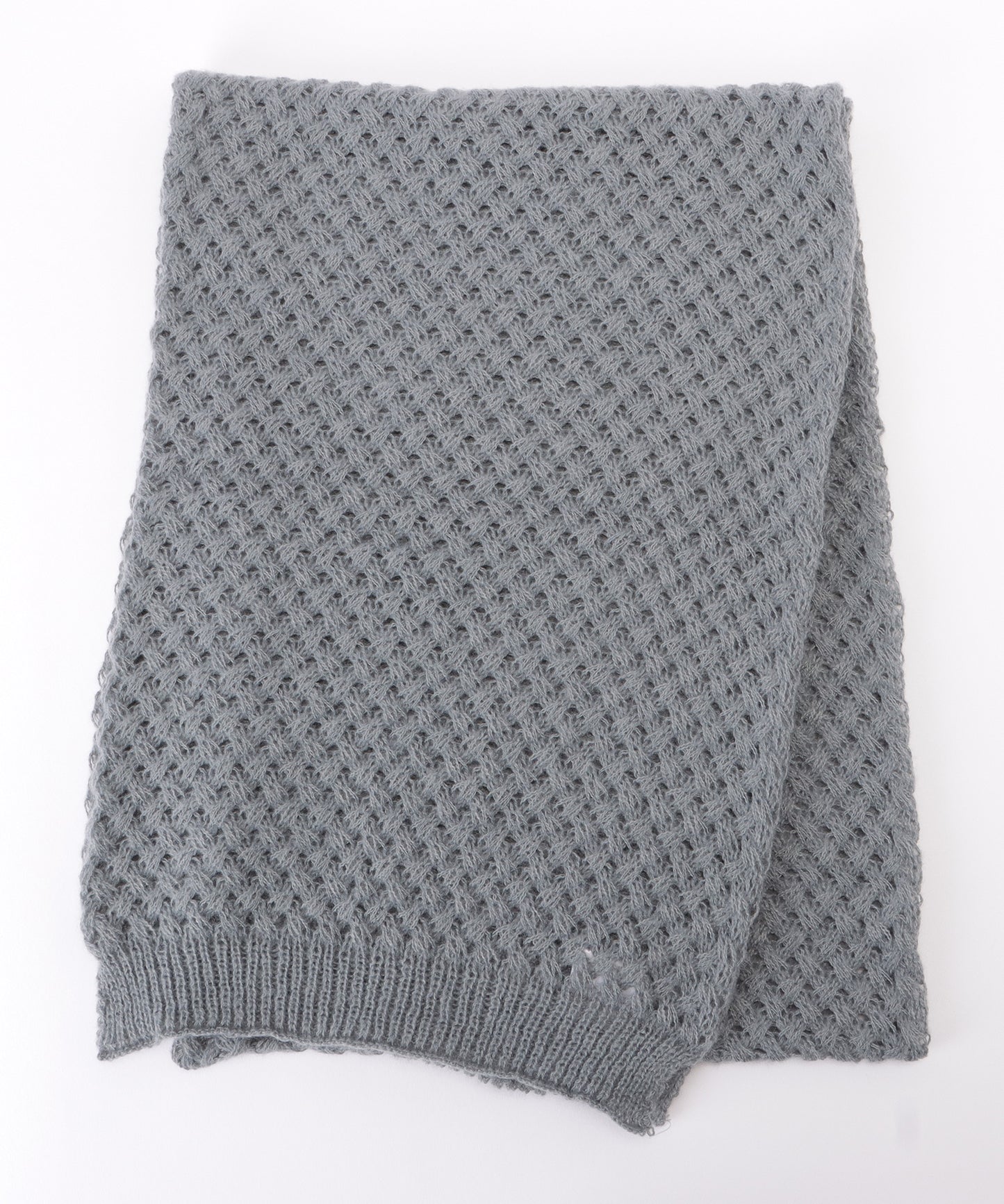 ベーシックカラー凹凸ボリュームニットマフラー