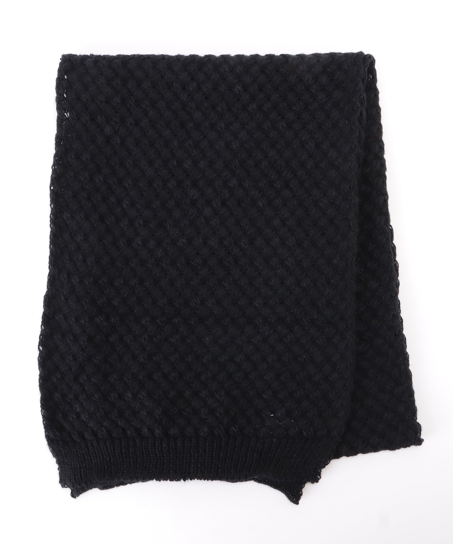 ベーシックカラー凹凸ボリュームニットマフラー