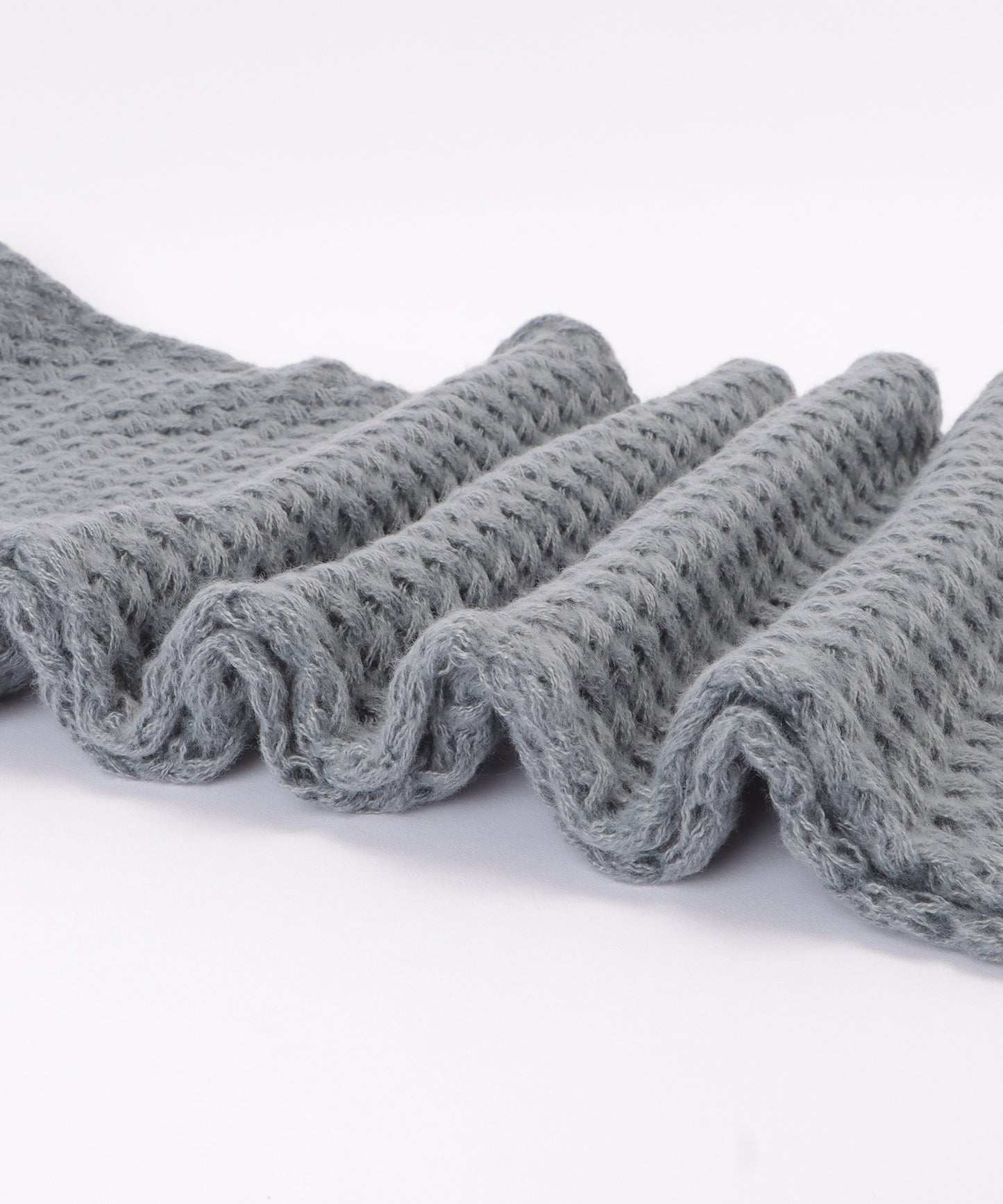 ベーシックカラー凹凸ボリュームニットマフラー