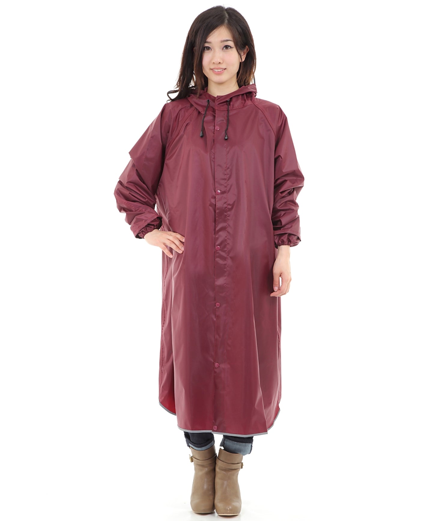 レインコート 男女兼用 バイザー取り外し可能 収納袋付