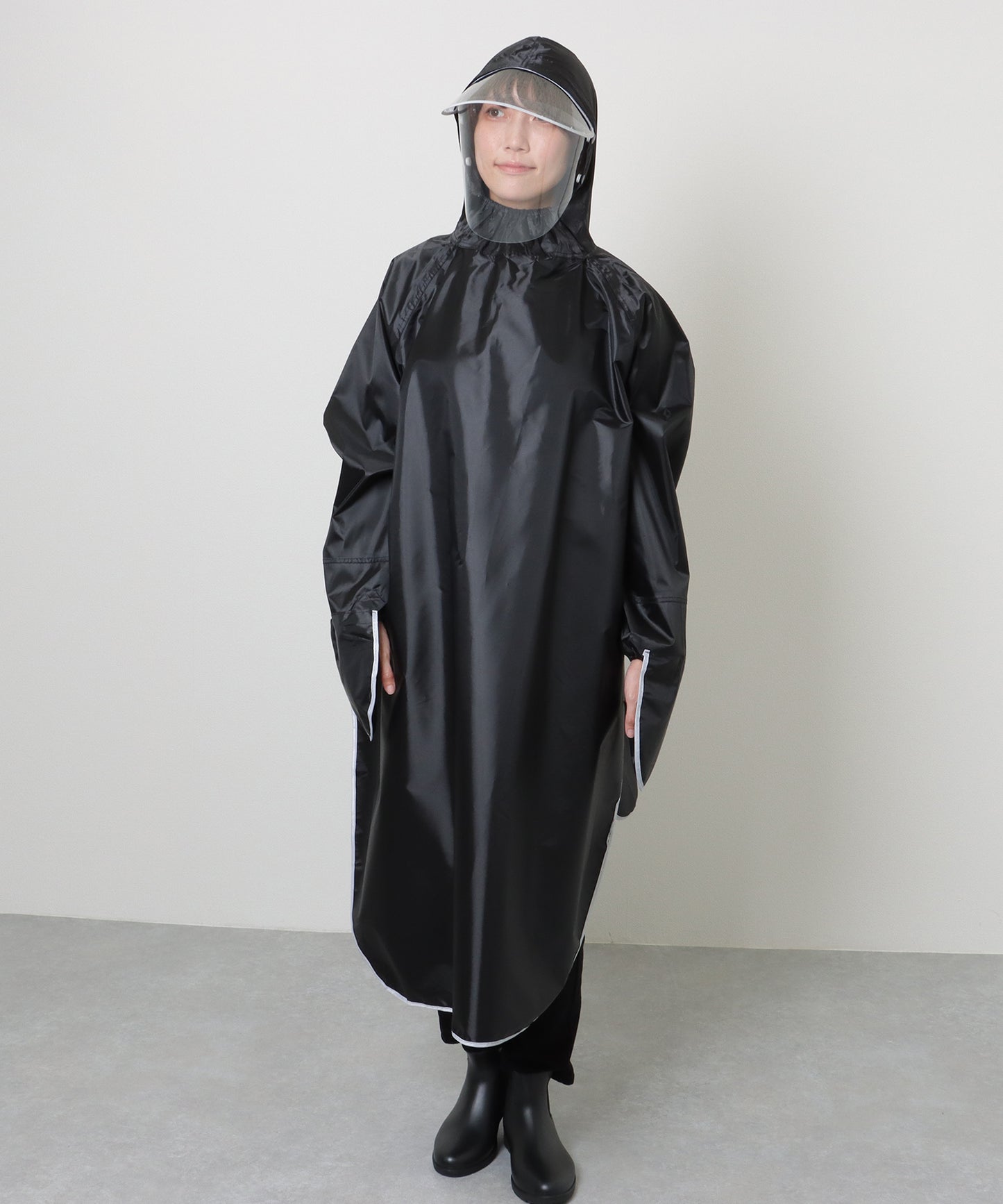 グローブ付き ベーシック 速乾 レイン ポンチョ