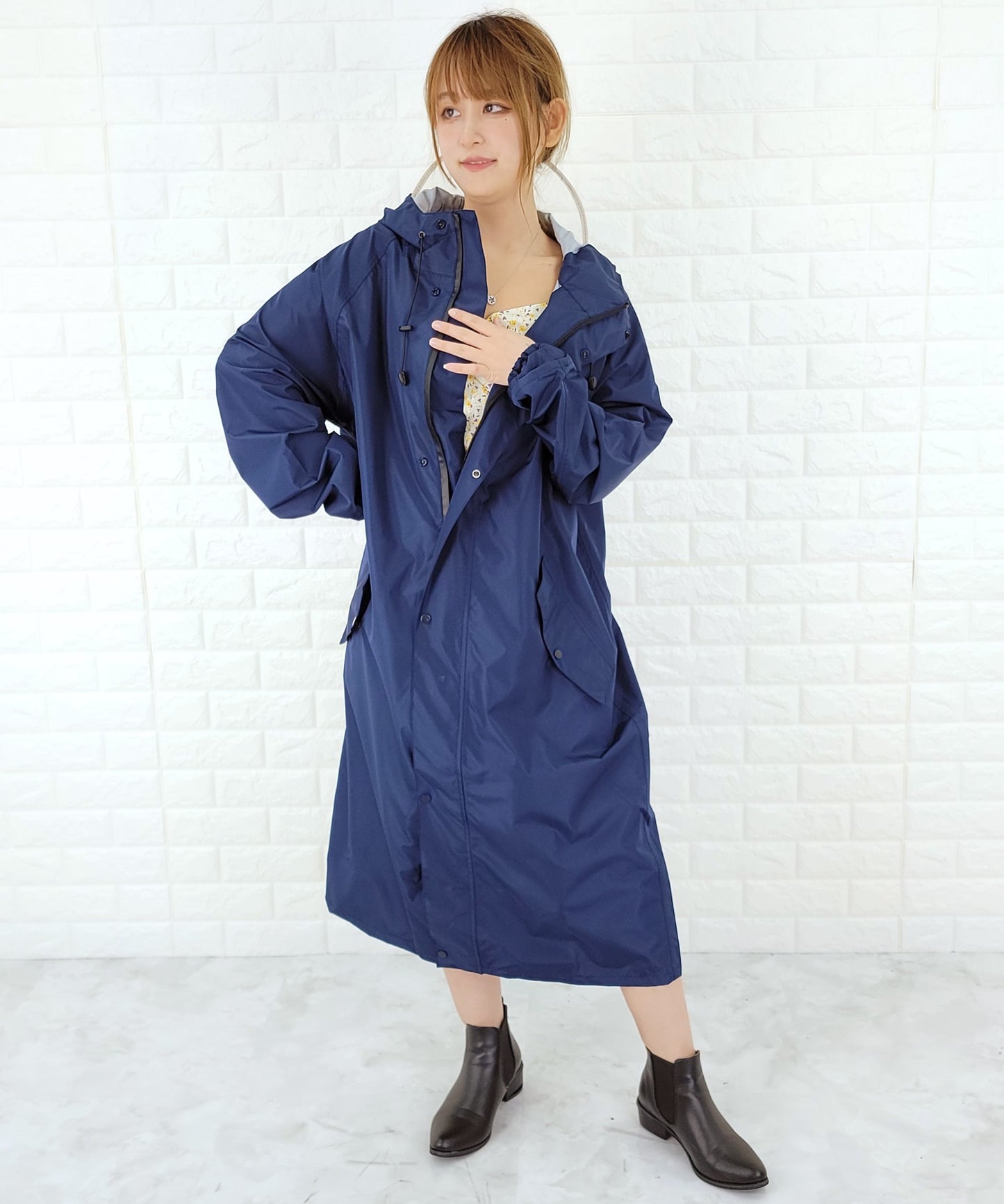 フード付きレインコート 収納袋付き