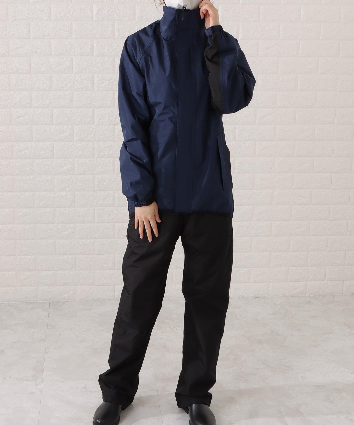 防水耐水ジップアップレインウエア上下セット