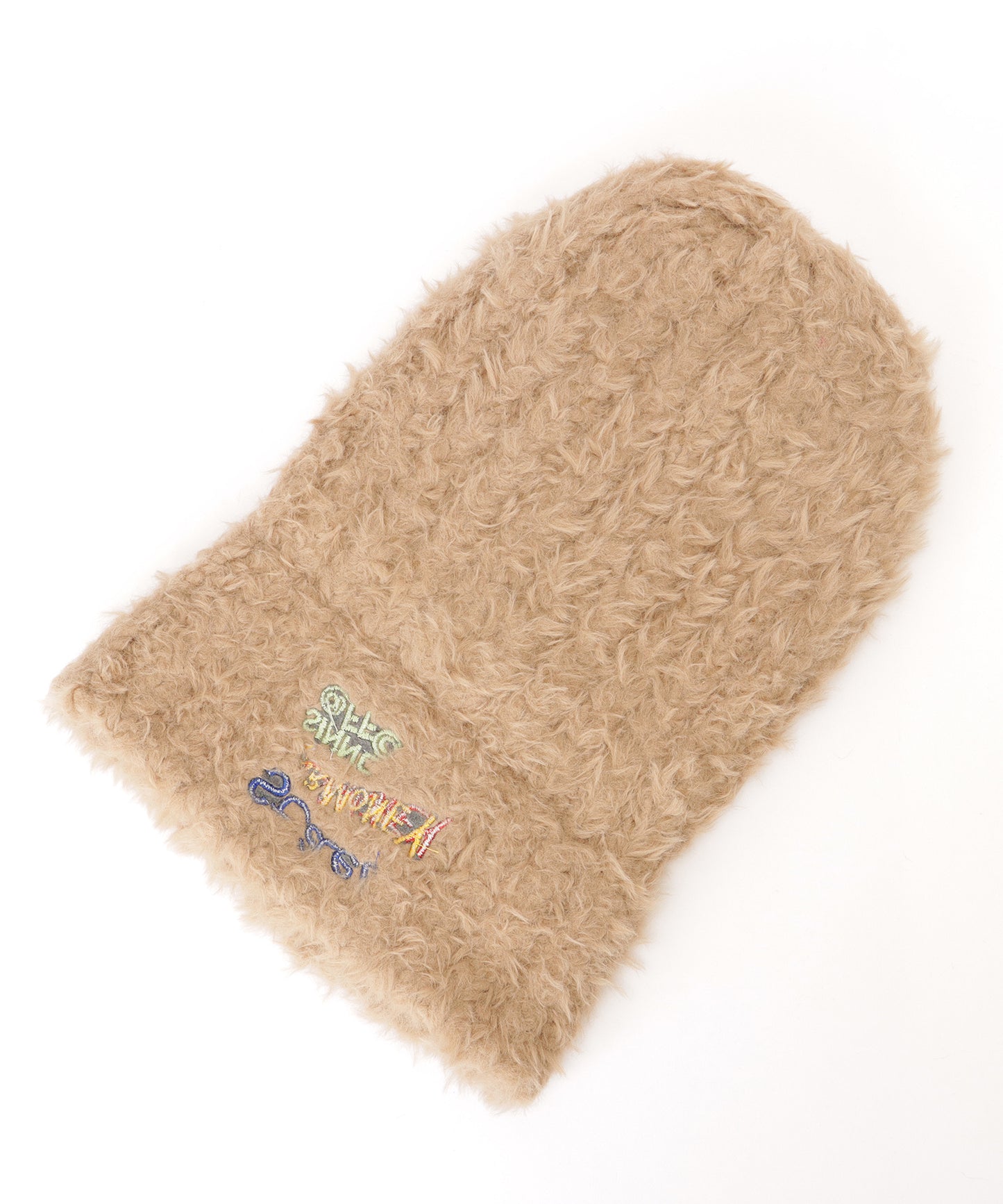 カラフル刺繍 ファー ニット ワッチ キャップ
