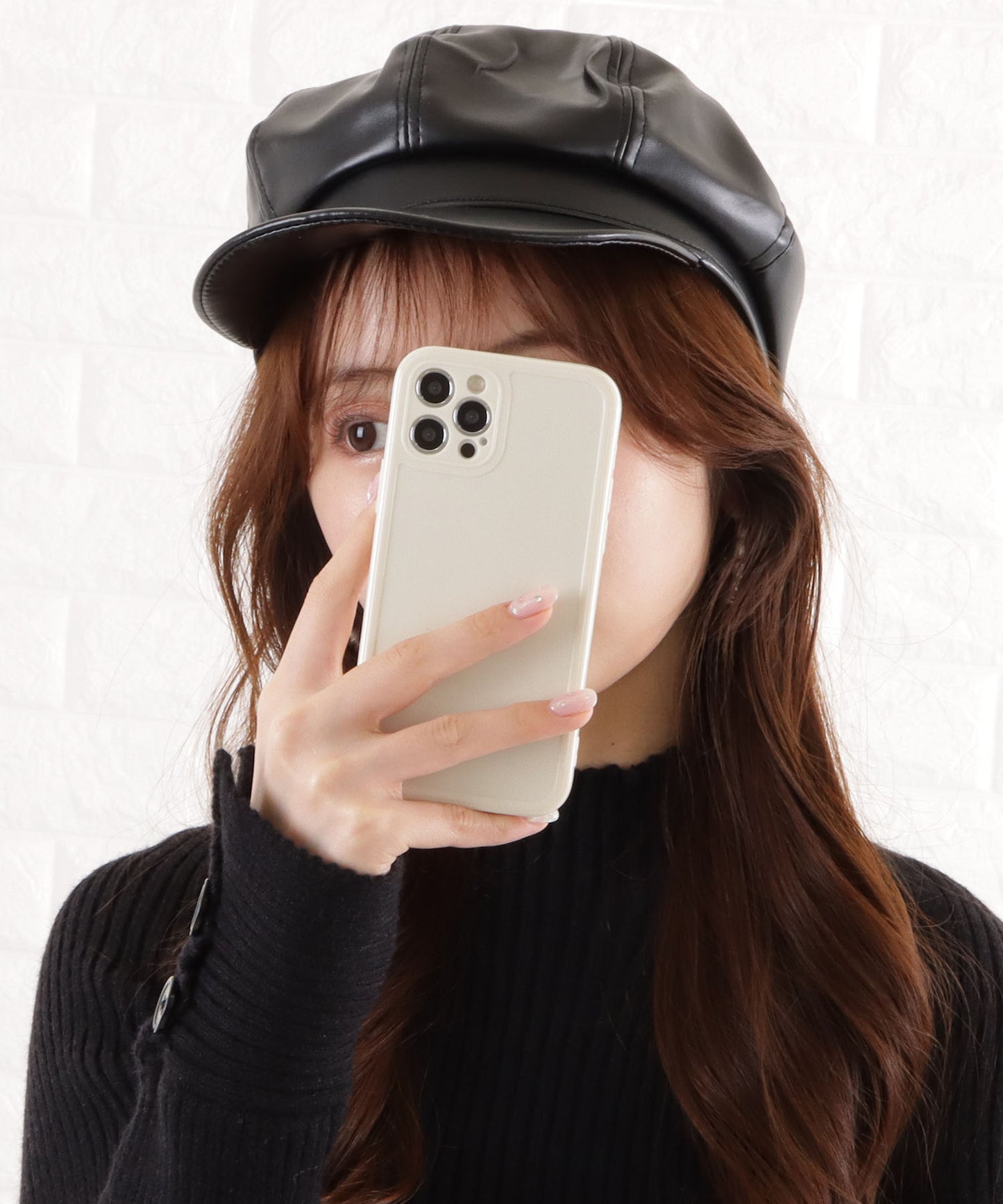 フェイクレザーキャスケット