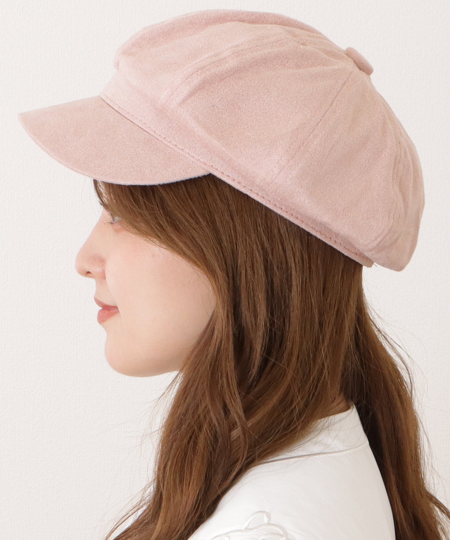 スエード調ベーシックつば広キャスケット