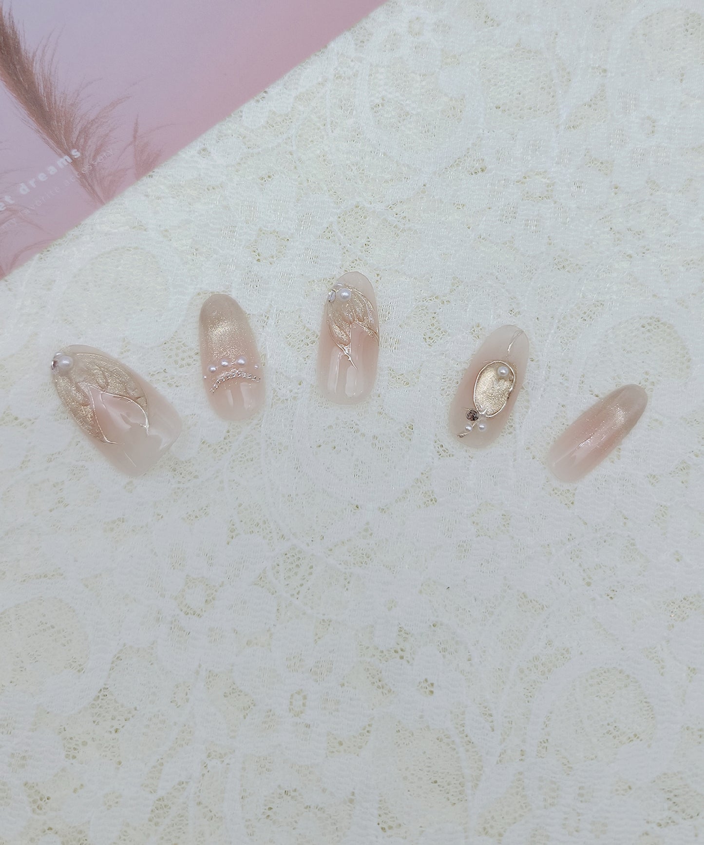 マーメイド デザイン グラデーション オーバル ネイルチップ