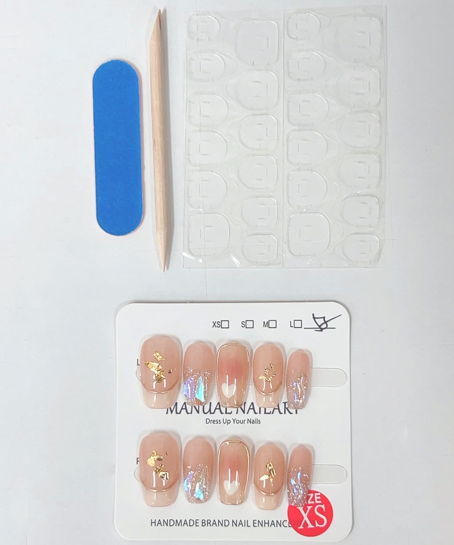 バラエティ ラメ フレンチ スクエア ネイルチップ