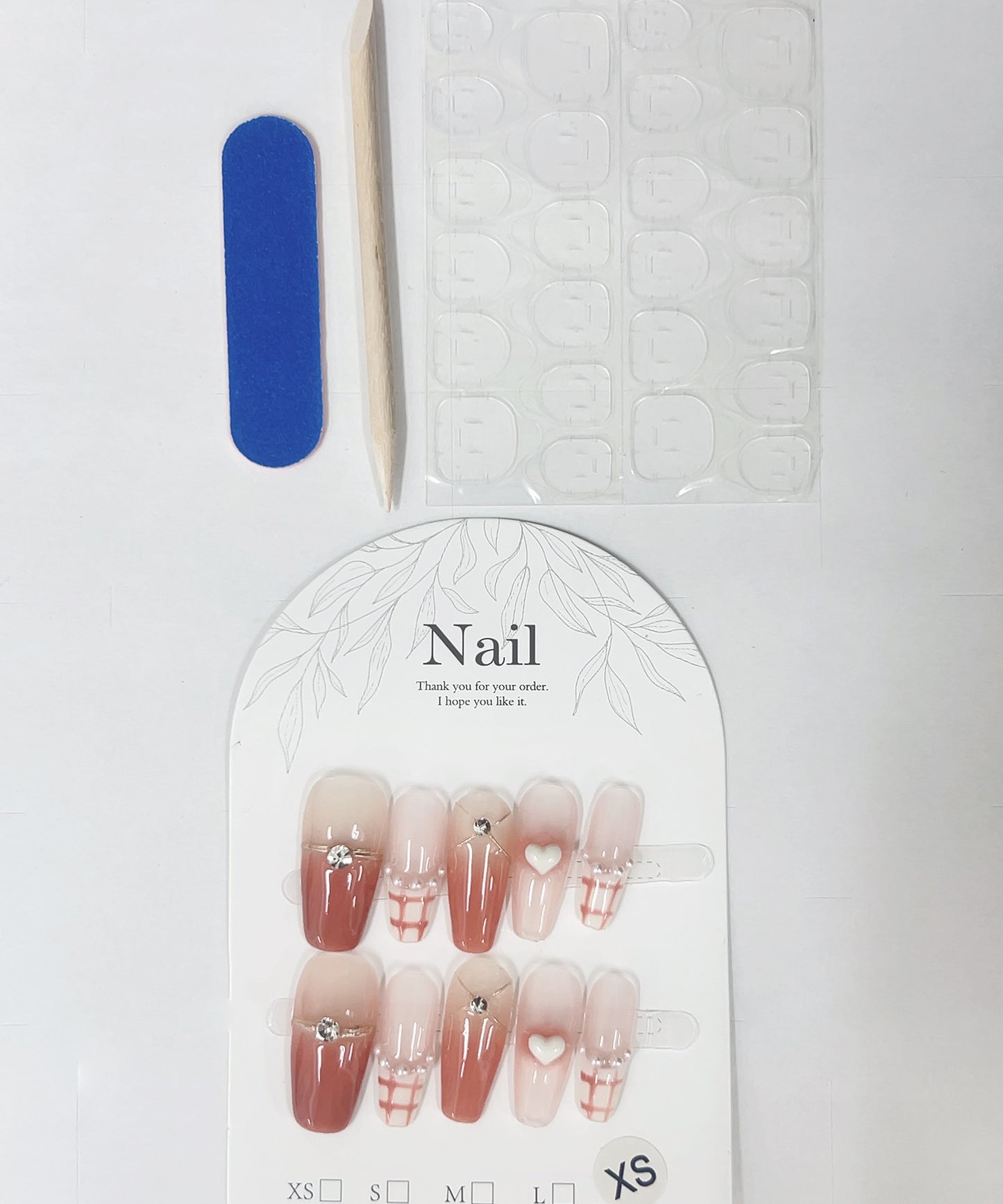 バラエティ ピンク ガーリー スクエア ネイルチップ