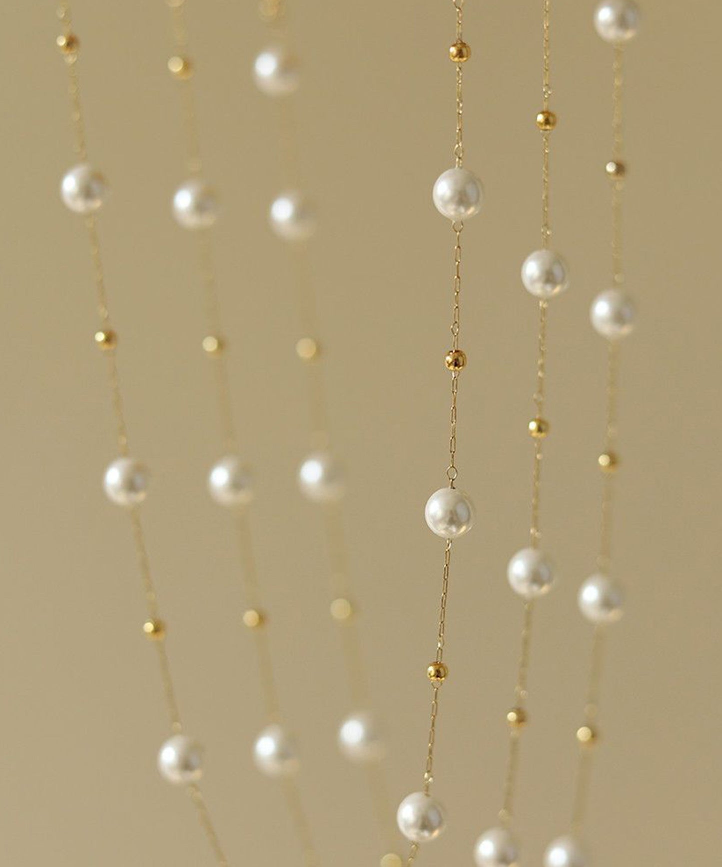 パール × ボール チェーン アジャスター ネックレス