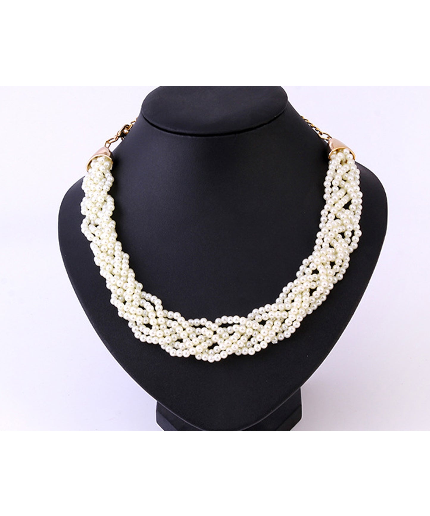 ツイスト デザイン ボリューム パール ネックレス