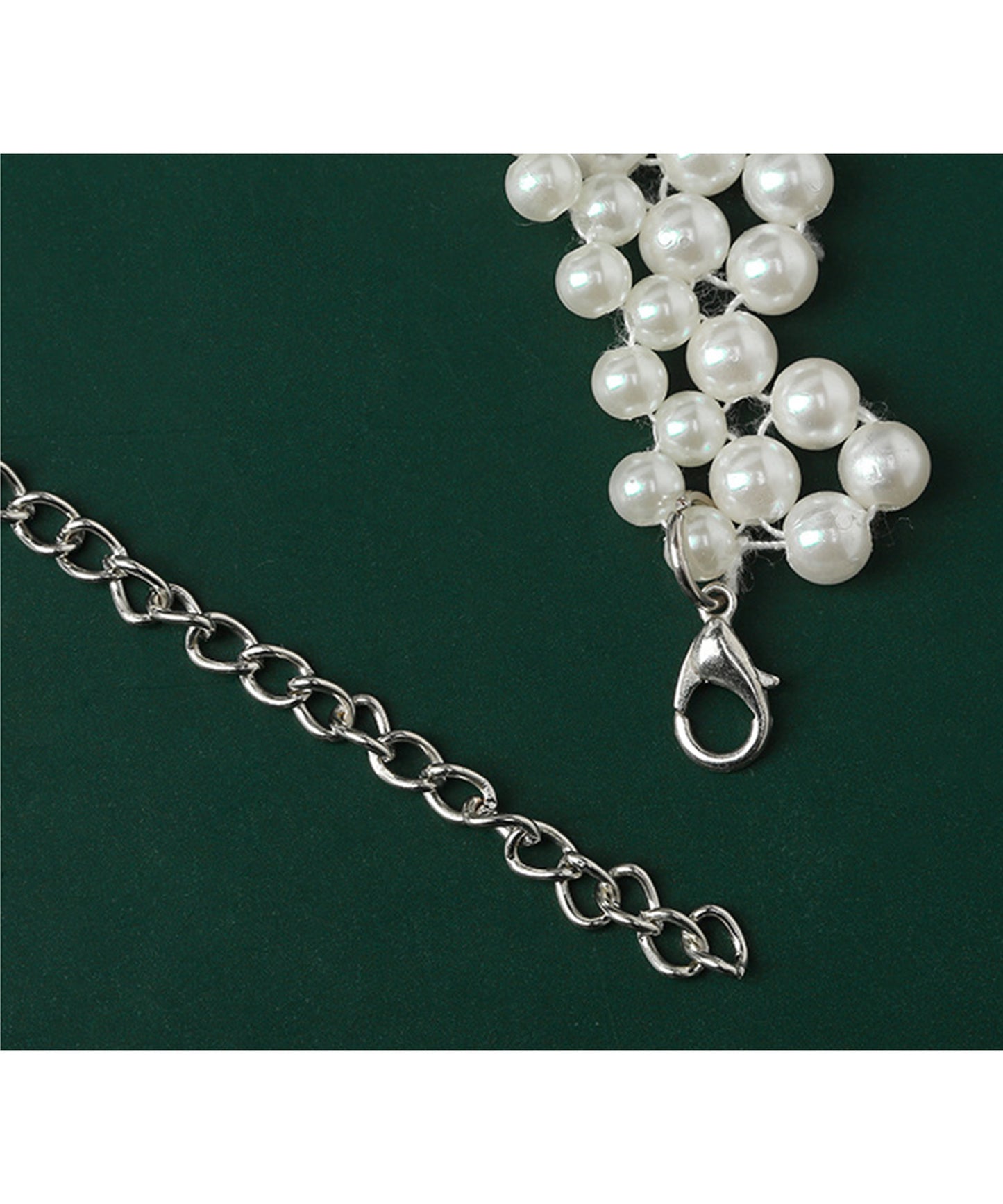 ダブルライン スカラップ カラー パール ネックレス