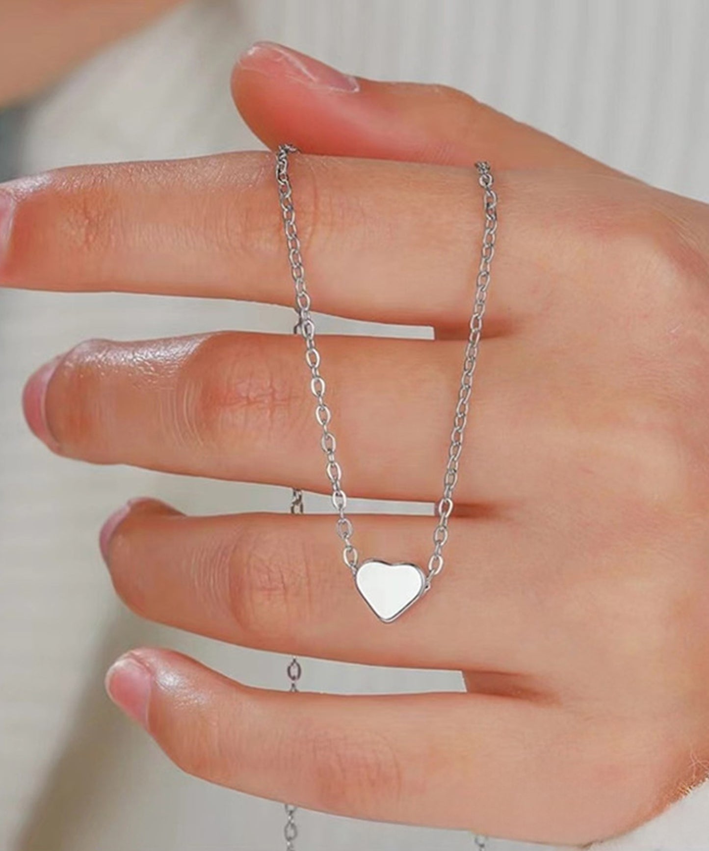 プチ ハート シンプル チェーン ネックレス