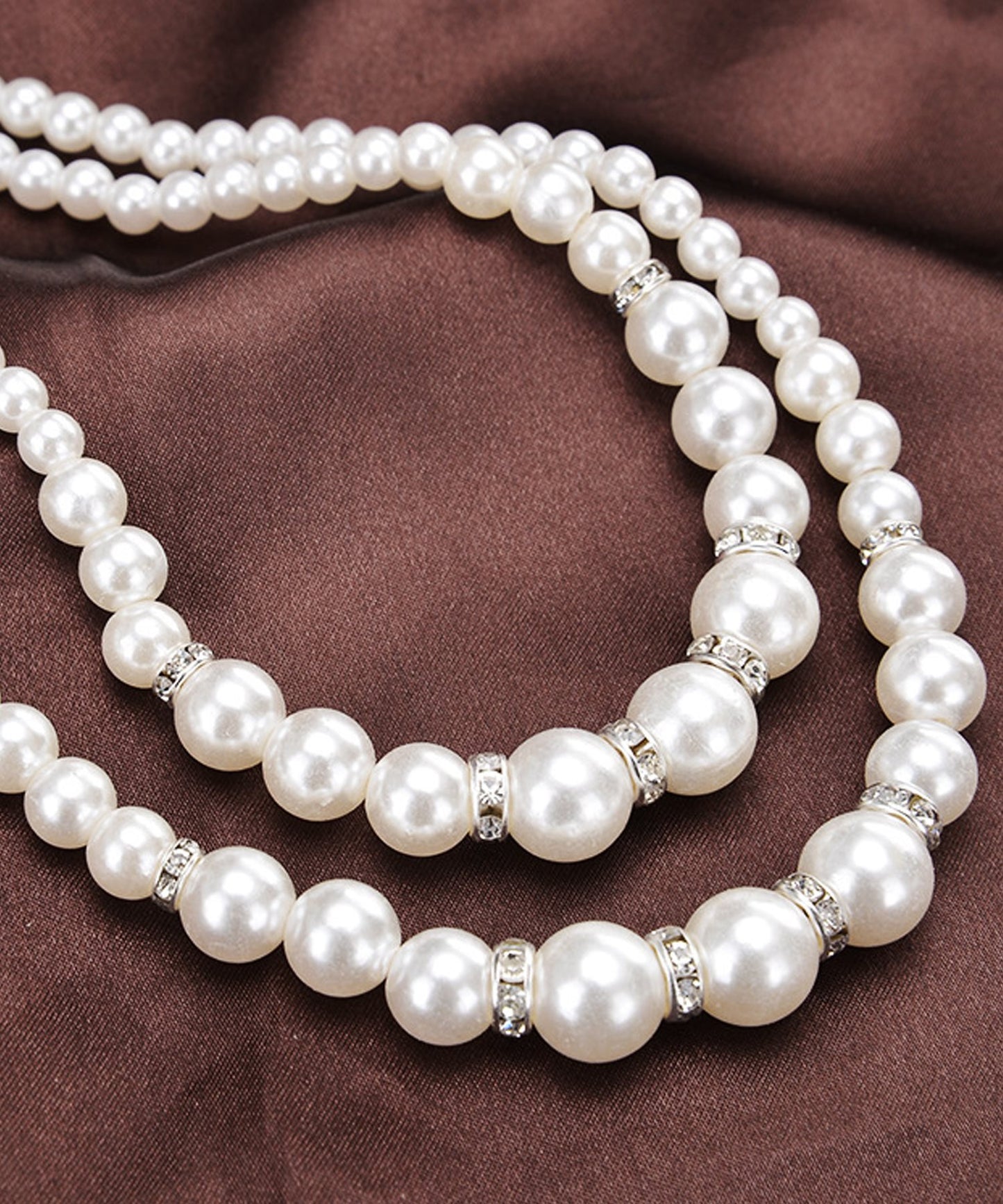 イミテーションパール二連ネックレス