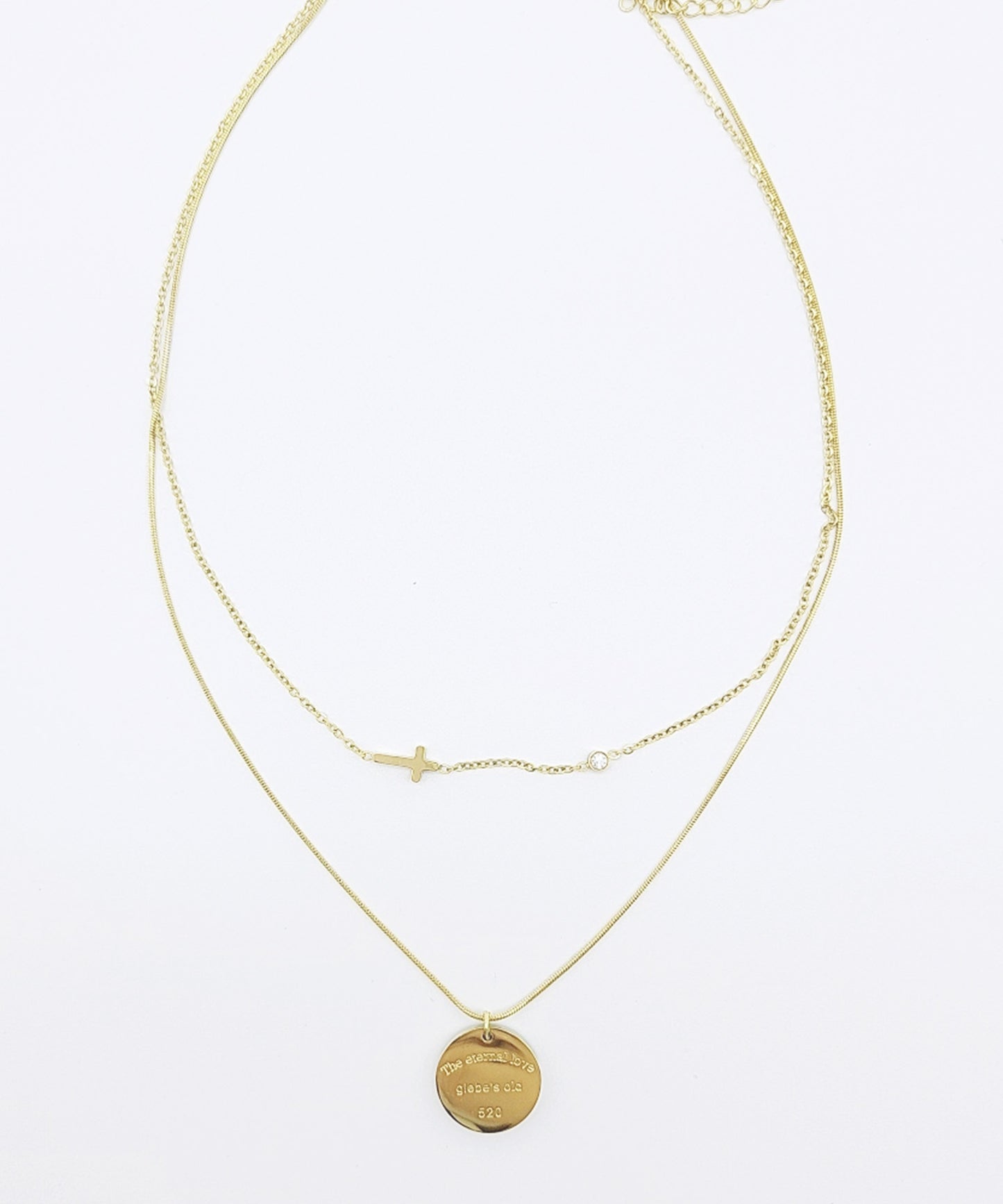 クロス コイン 2連ネックレス