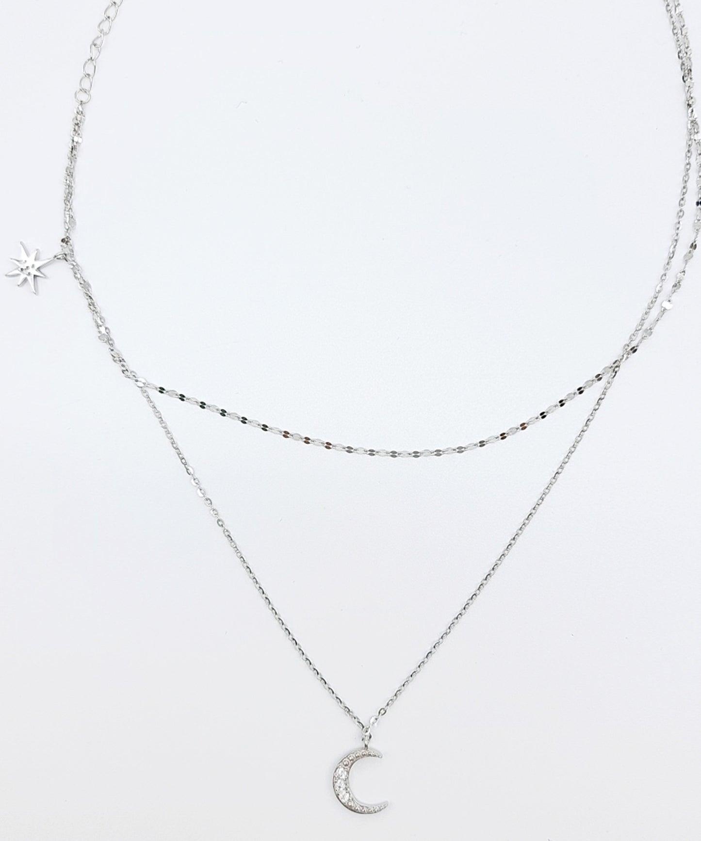 ムーン スター 2連 チェーンネックレス