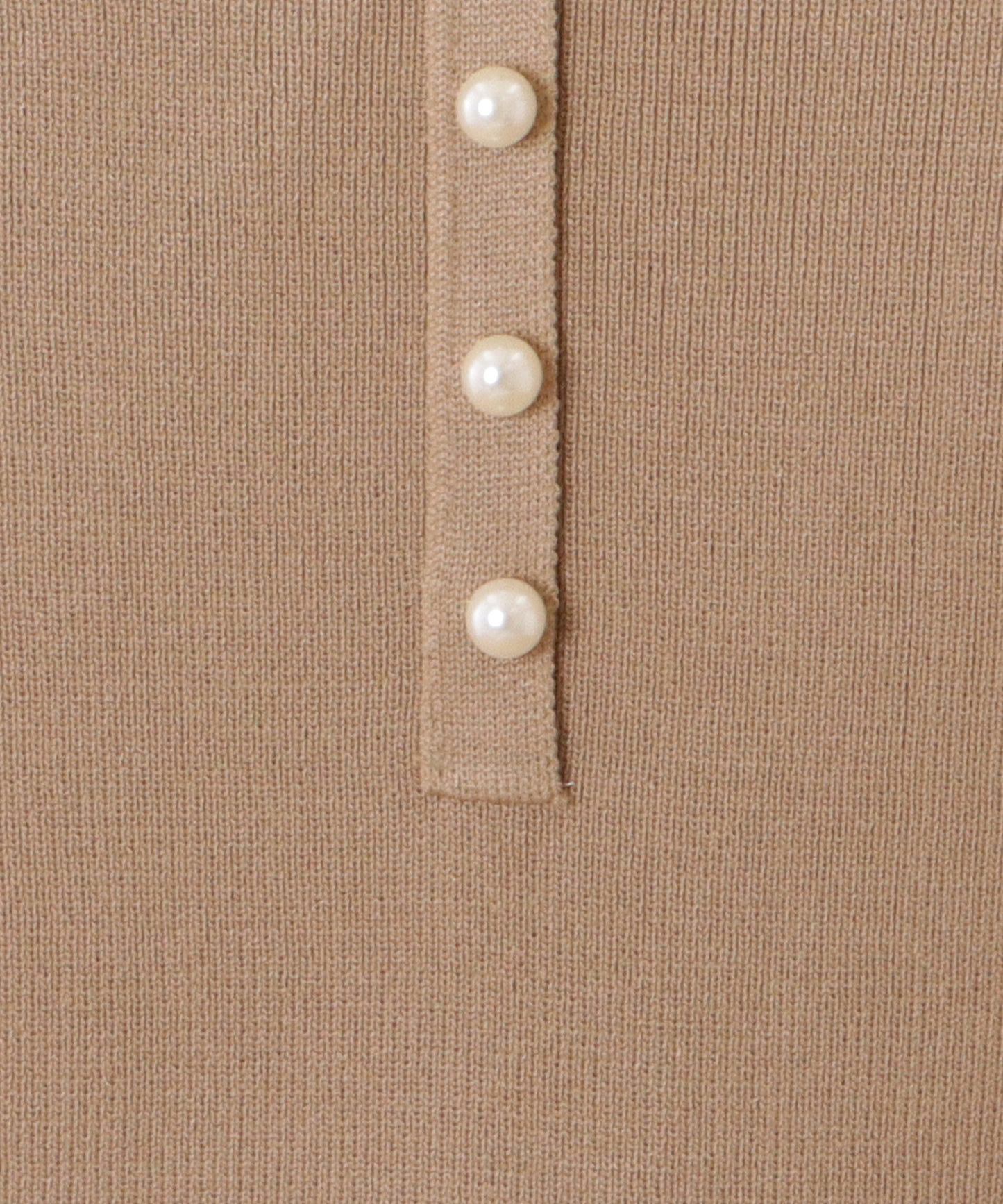 パール付き5分袖ニットプルオーバー