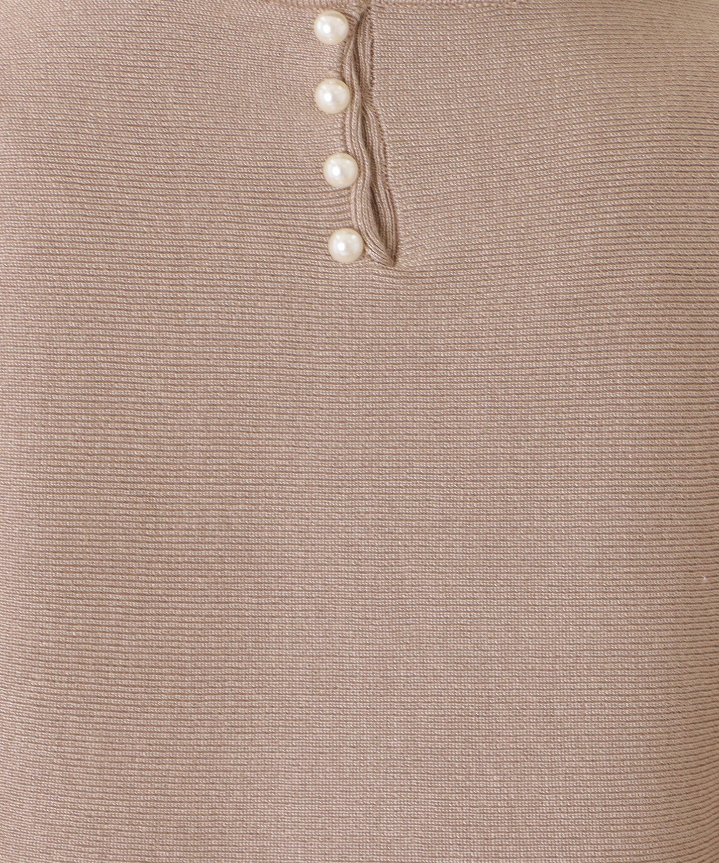 パール付きクルーネックペプラムニットプルオーバー