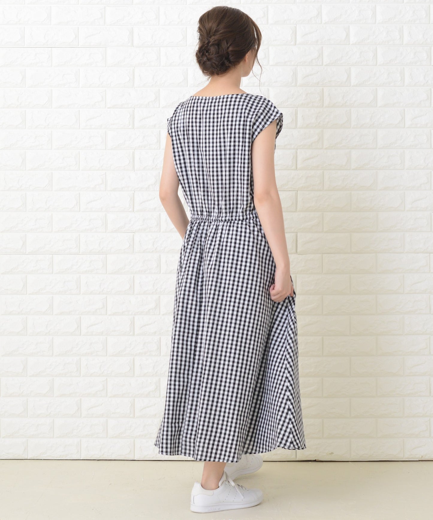 ノースリーブゆったりナチュラルロングワンピース