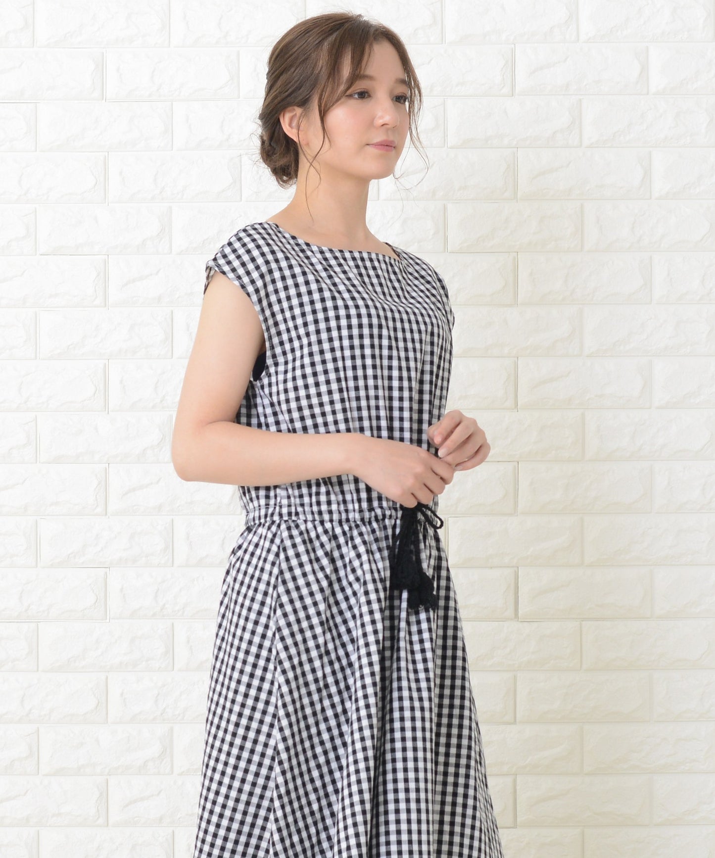 ノースリーブゆったりナチュラルロングワンピース