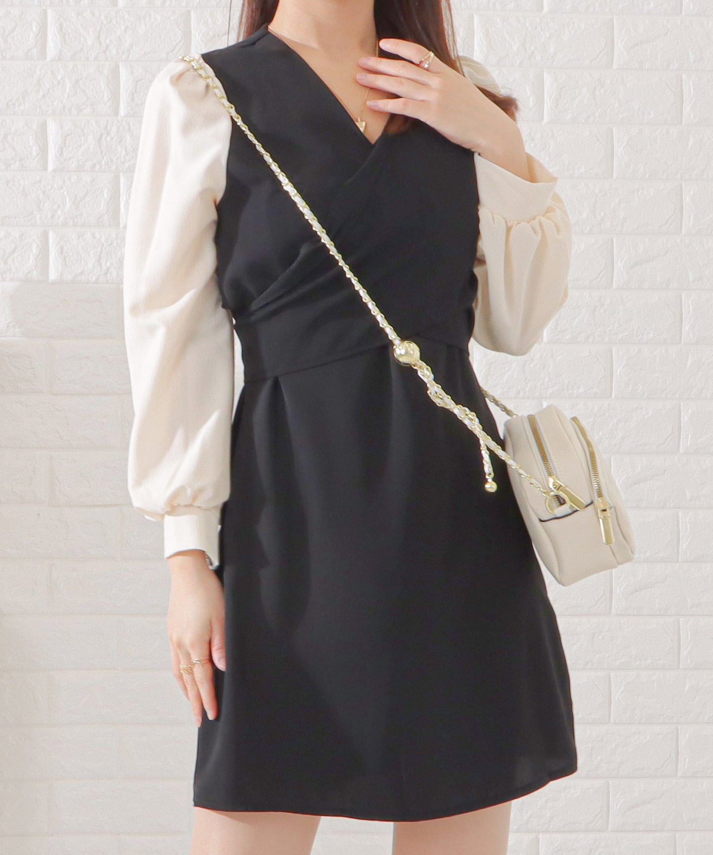 シフォンドッキングカシュクールワンピース