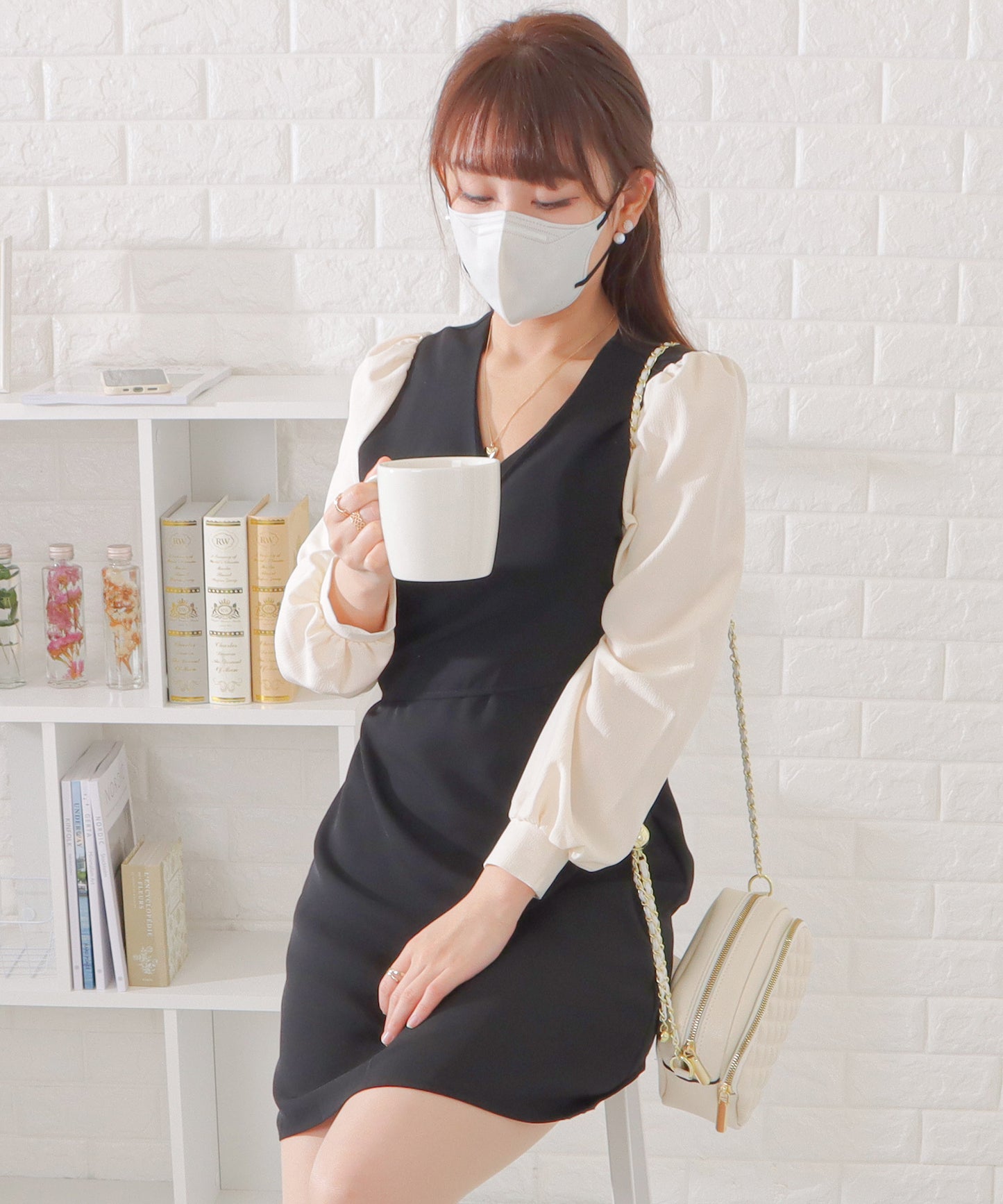 シフォンドッキングカシュクールワンピース