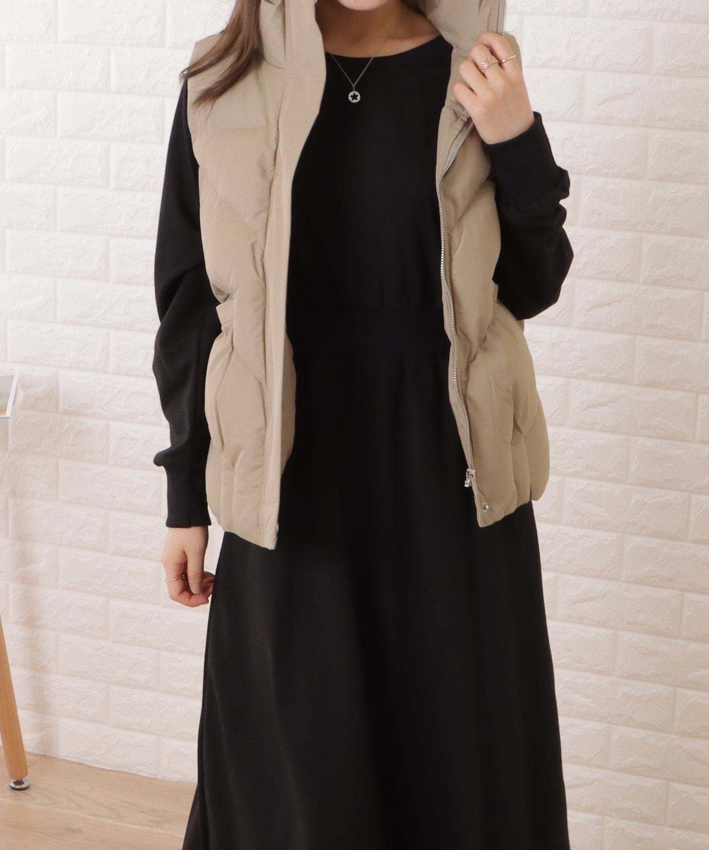 Aラインドッキング風スウェットワンピース