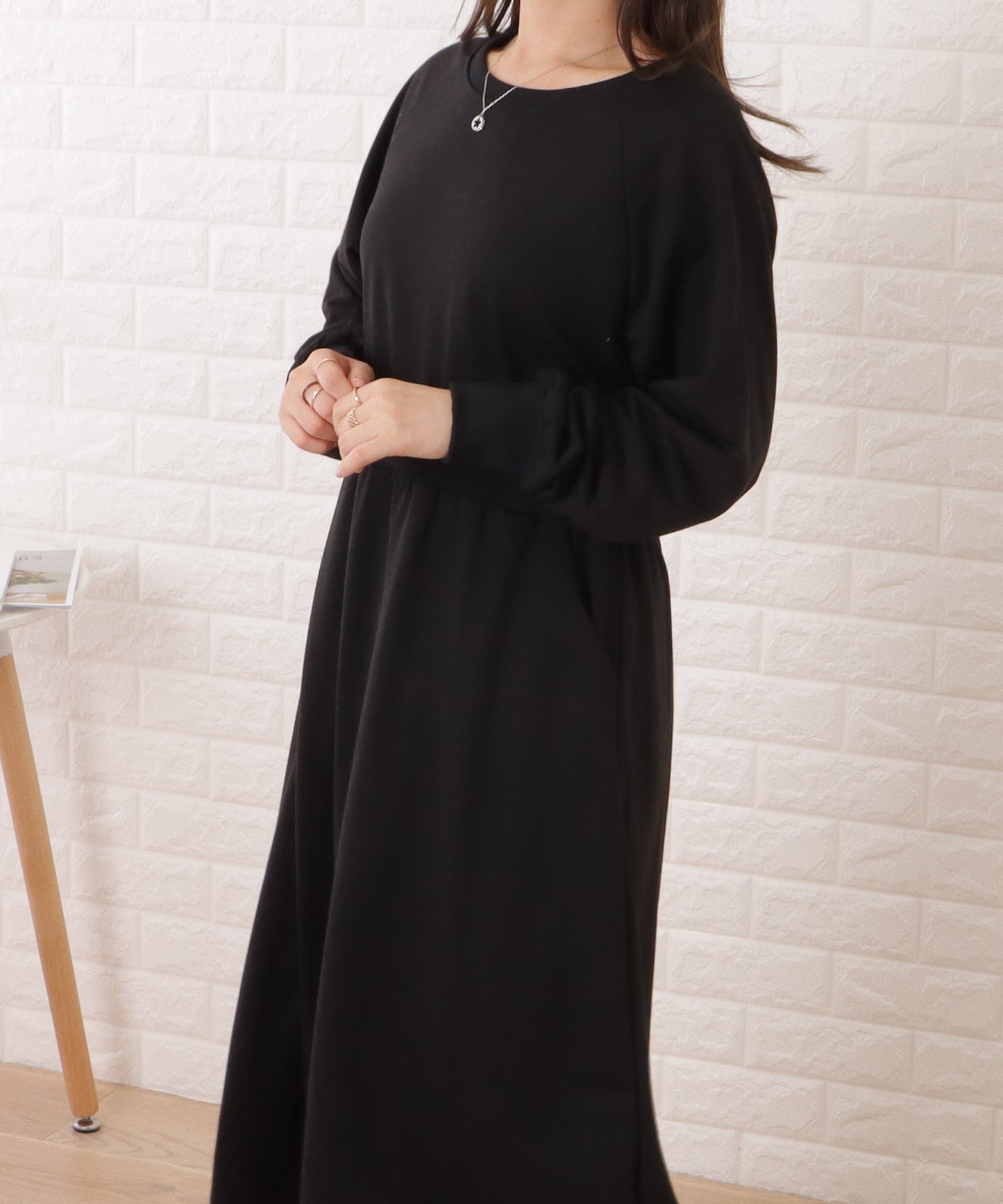 Aラインドッキング風スウェットワンピース