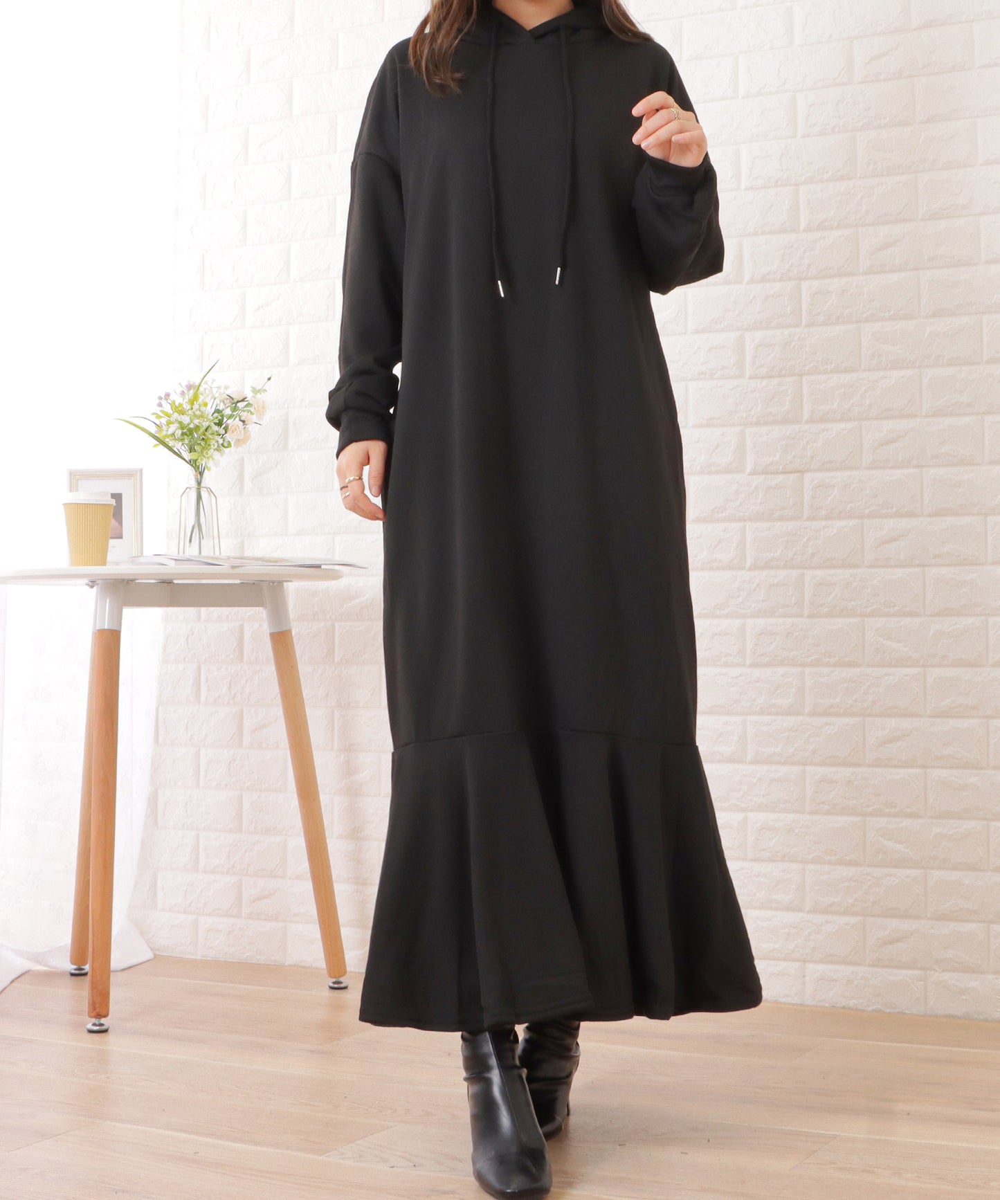 フィッシュテールロングスウェットワンピース